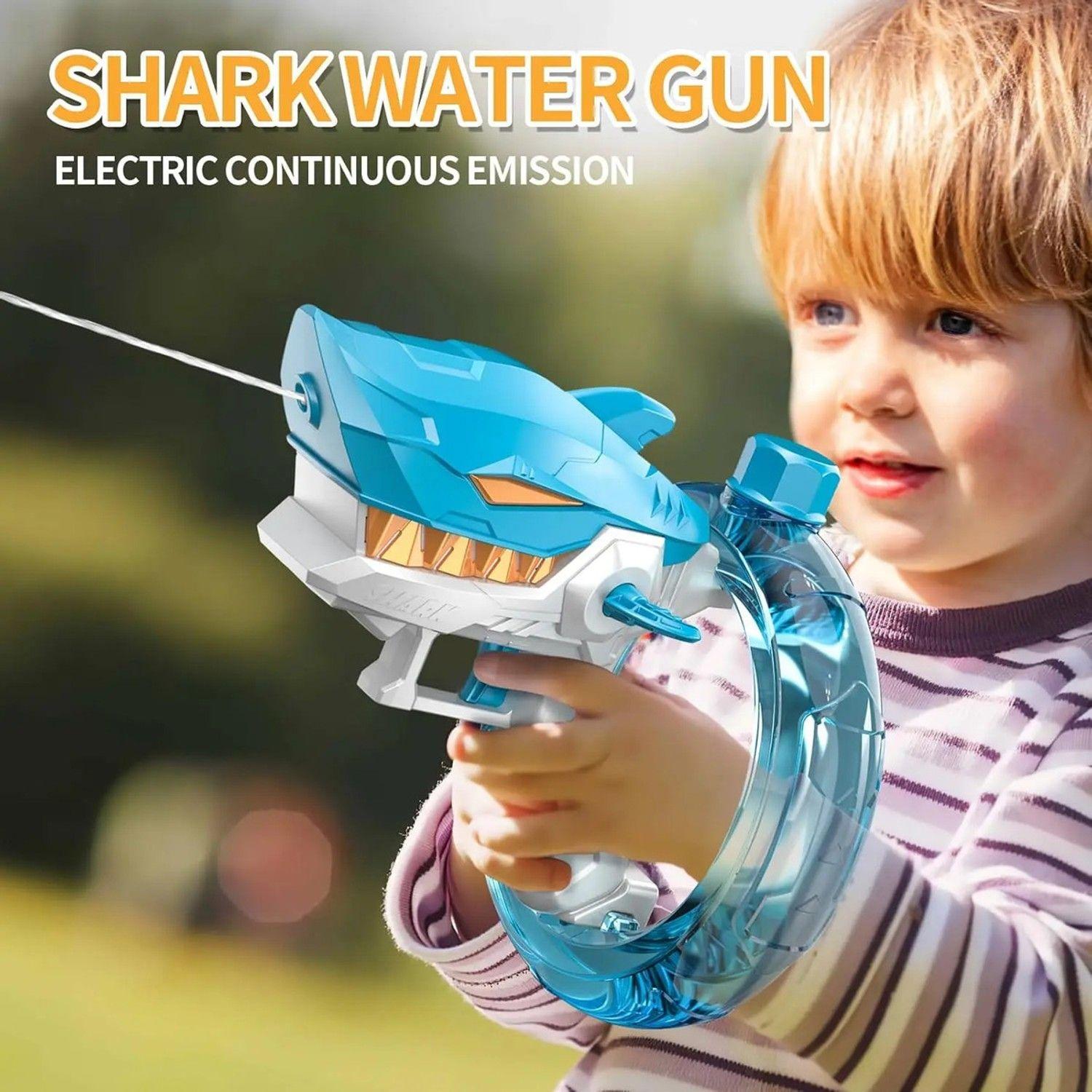 Pistola De Agua Electrica Shark Recargable Niños Juguete-6