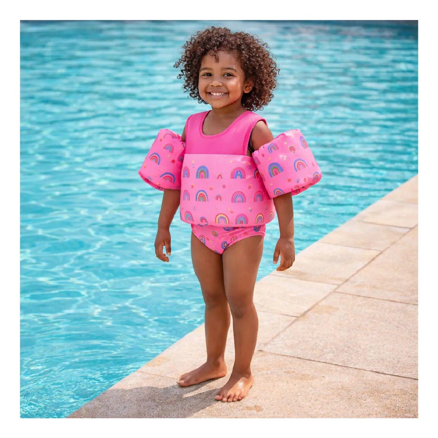 Chaleco Flotador Alitas Arcoiris 2 A 6 Años Niñas Piscina-3