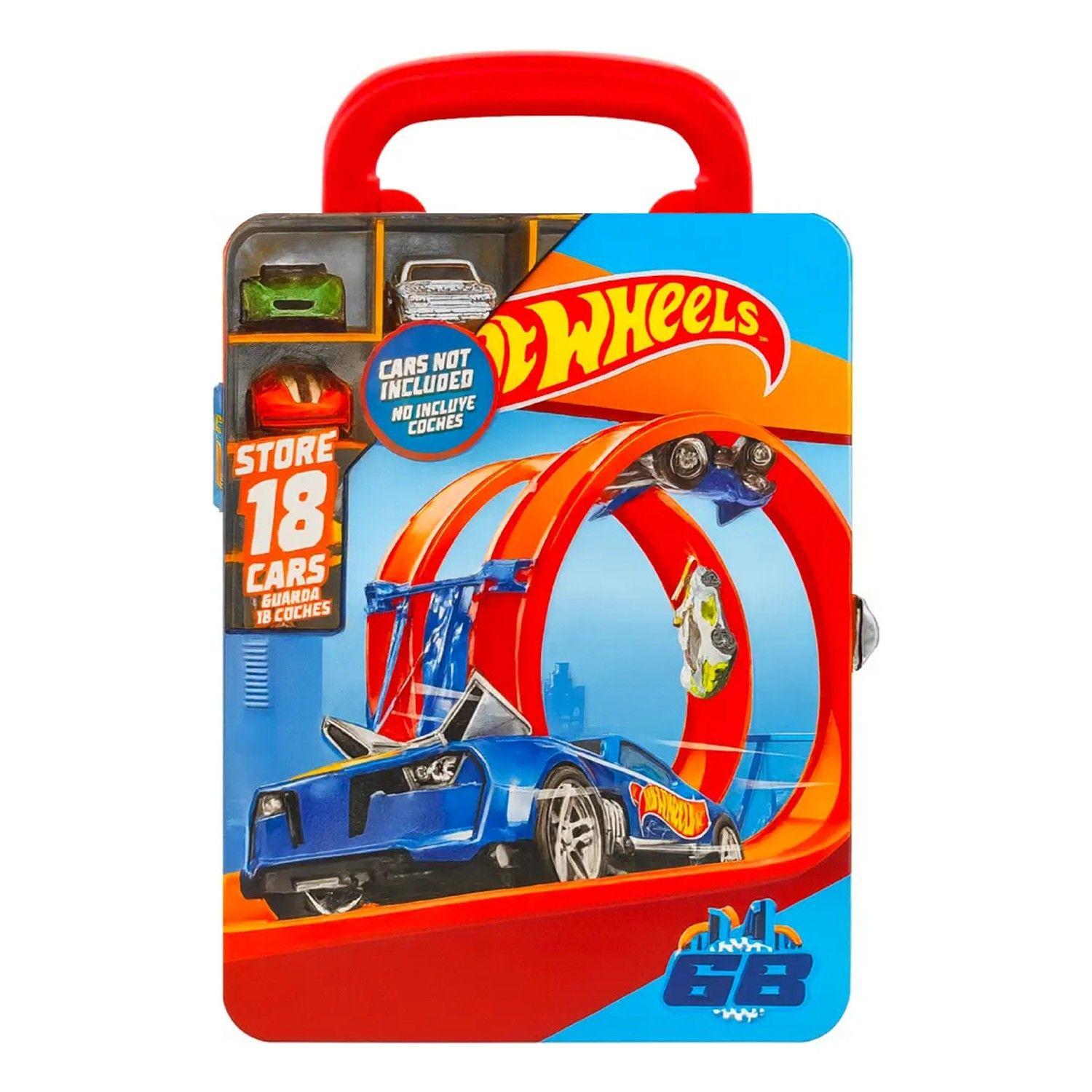 Caja Hot Wheels Guarda 18 Autos Juguete Estuche Metálico-0