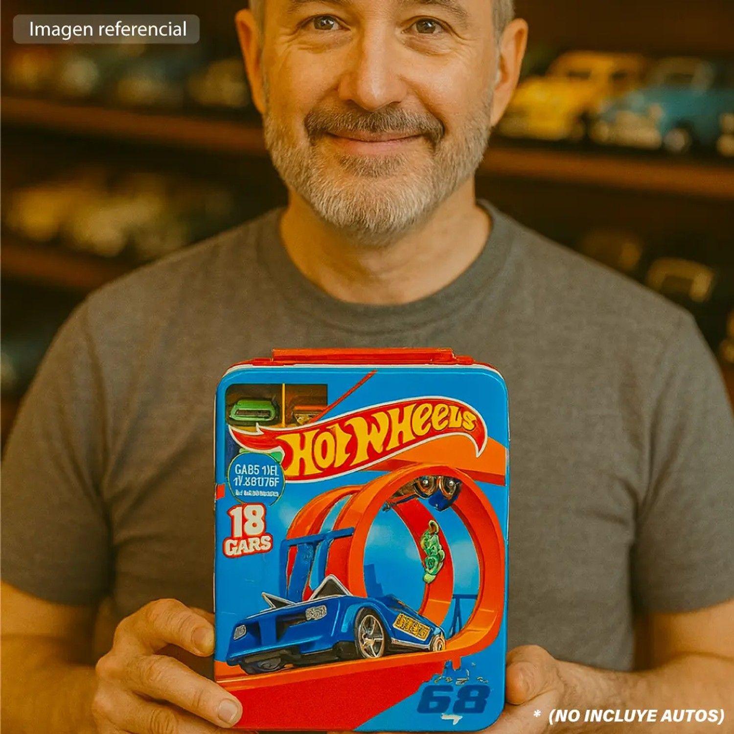 Caja Hot Wheels Guarda 18 Autos Juguete Estuche Metálico-1