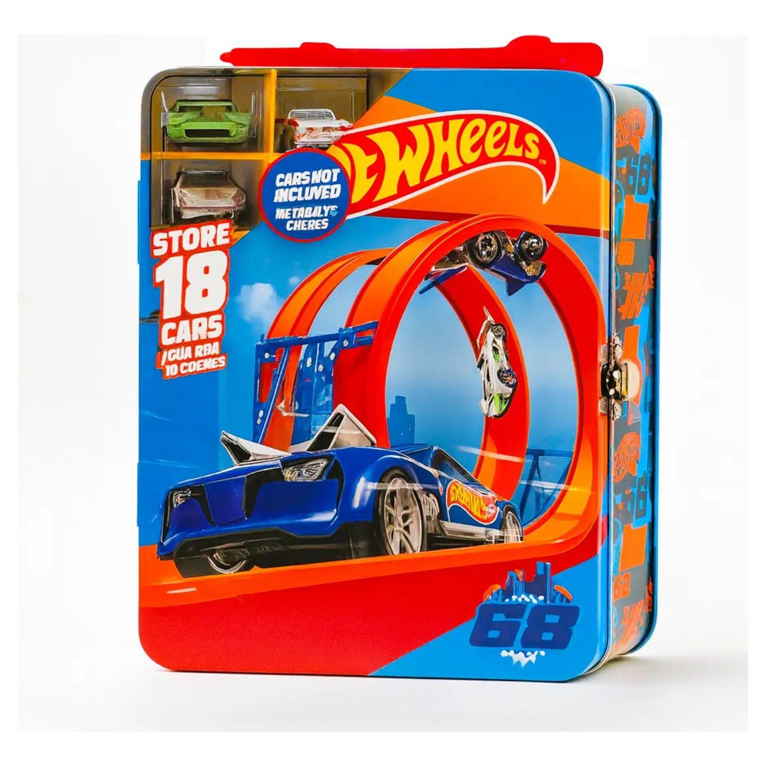 Caja Hot Wheels Guarda 18 Autos Juguete Estuche Metálico-3