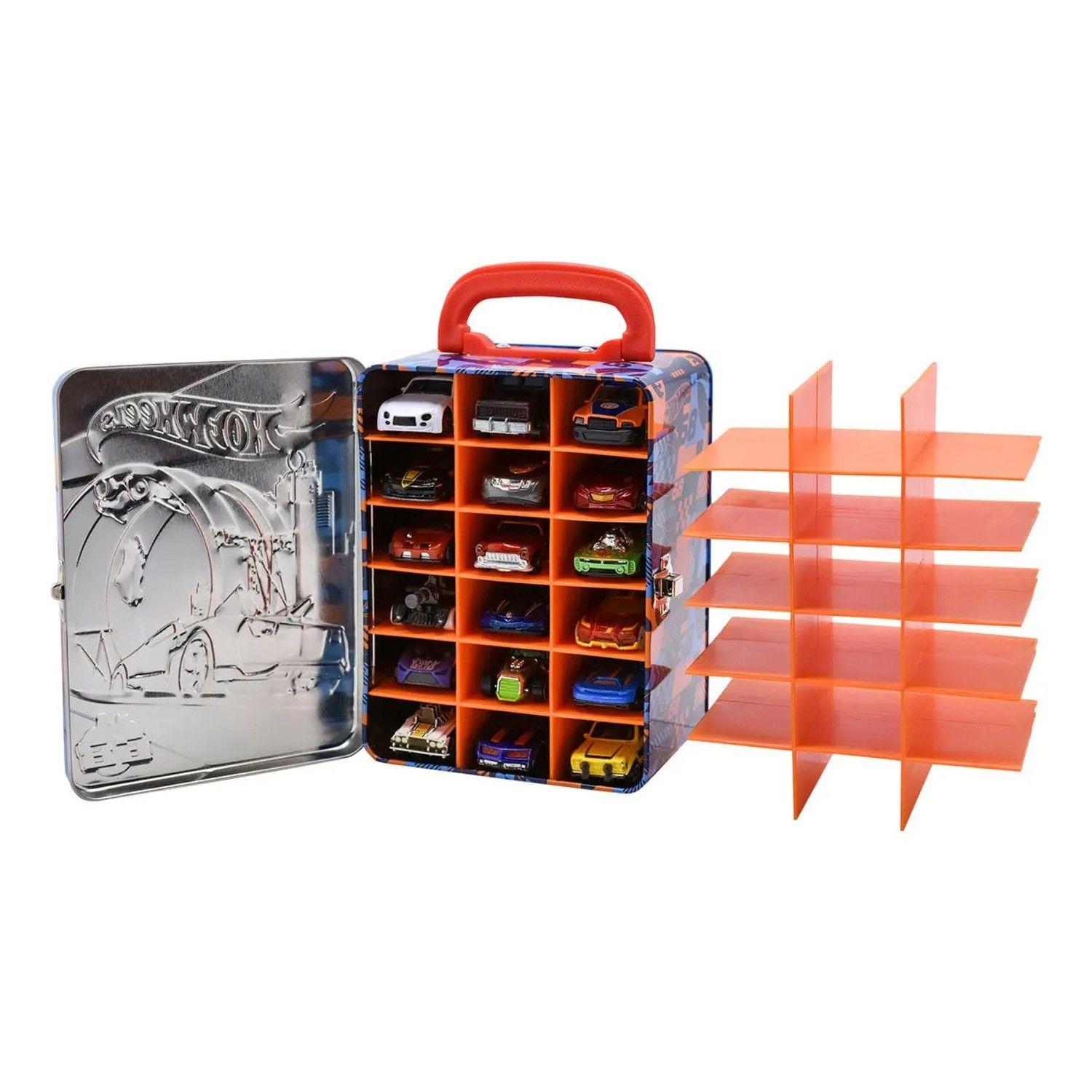Caja Hot Wheels Guarda 18 Autos Juguete Estuche Metálico-5