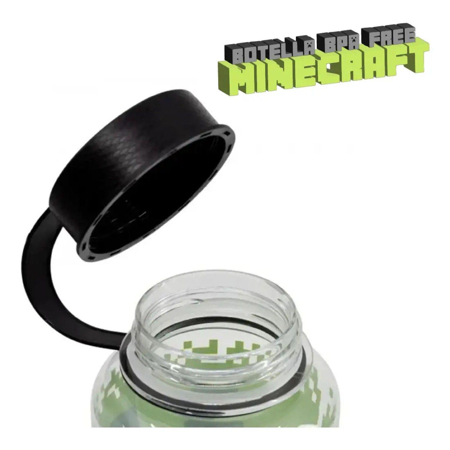 Botella Minecraft 1100ml Creeper Bpa Free Plástico Niños-4