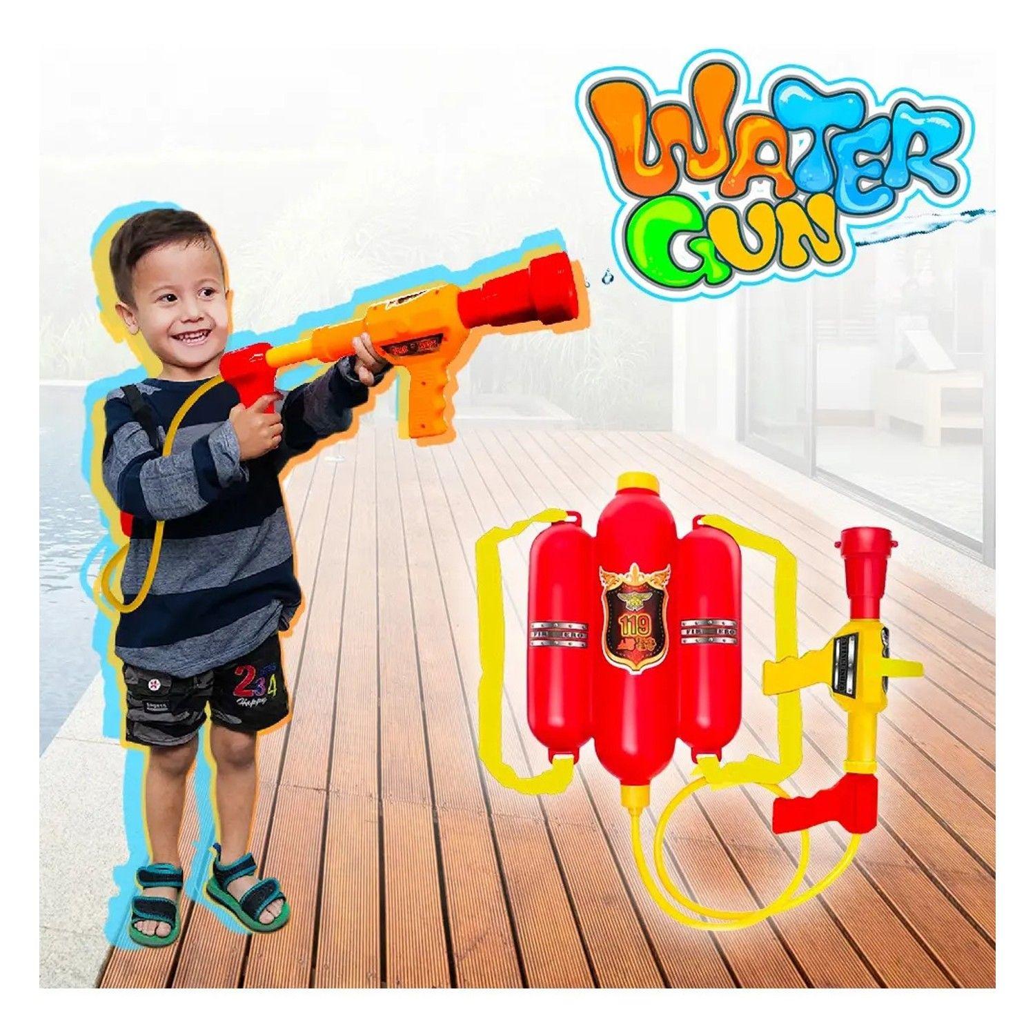 Mochila Bombero Pistola Lanza Agua Chorro Niños Juguete-4