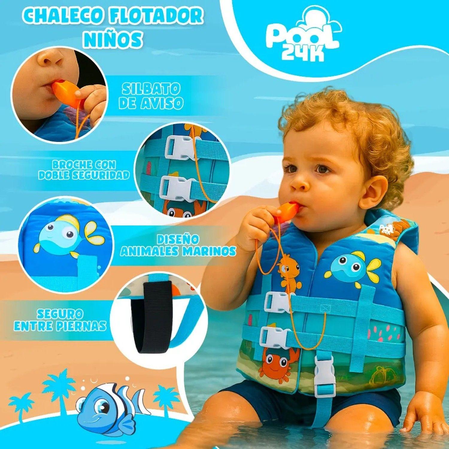 Chaleco Flotador Niños Animales Marinos Natación Piscina-2