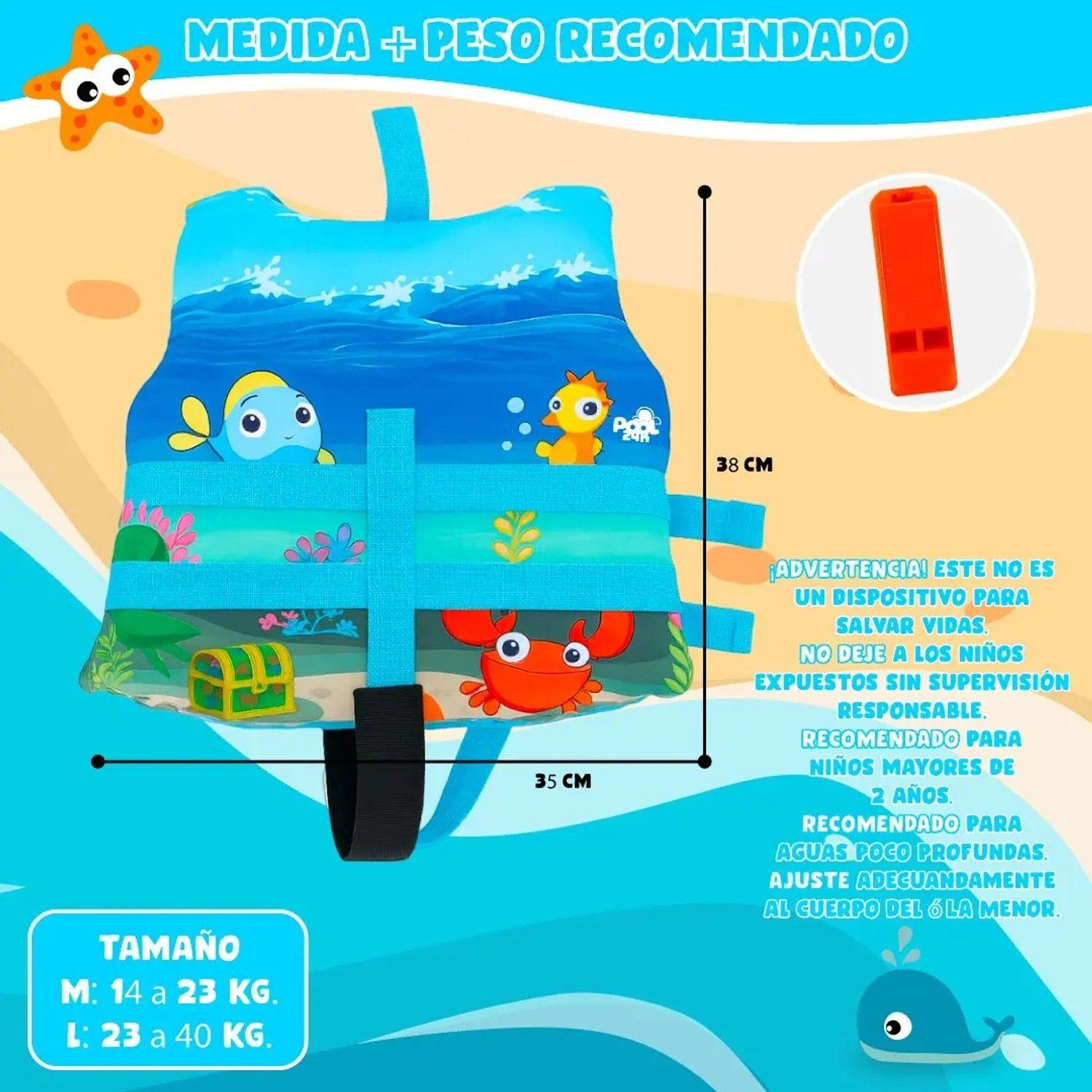 Chaleco Flotador Niños Animales Marinos Natación Piscina-3