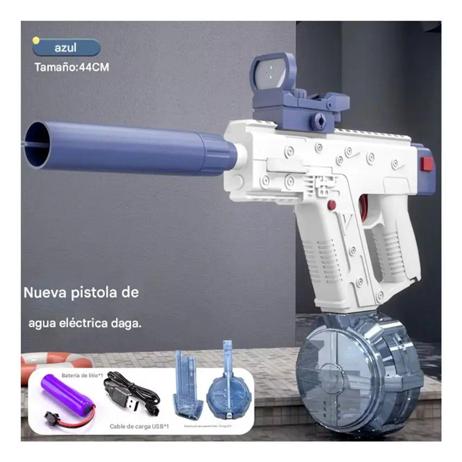 Pistola Agua Eléctrica Uzi Niños Recargable Juguete Verano-3