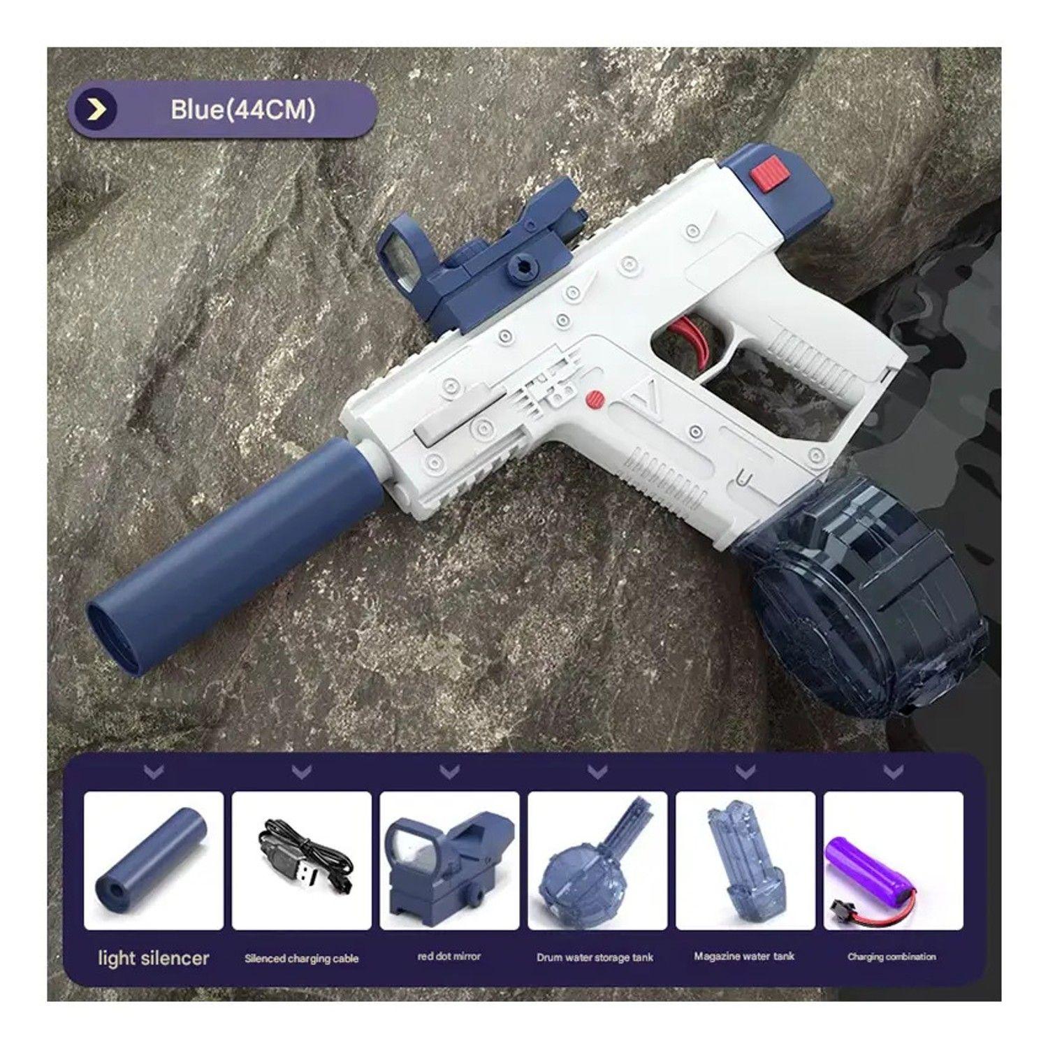Pistola Agua Eléctrica Uzi Niños Recargable Juguete Verano-5