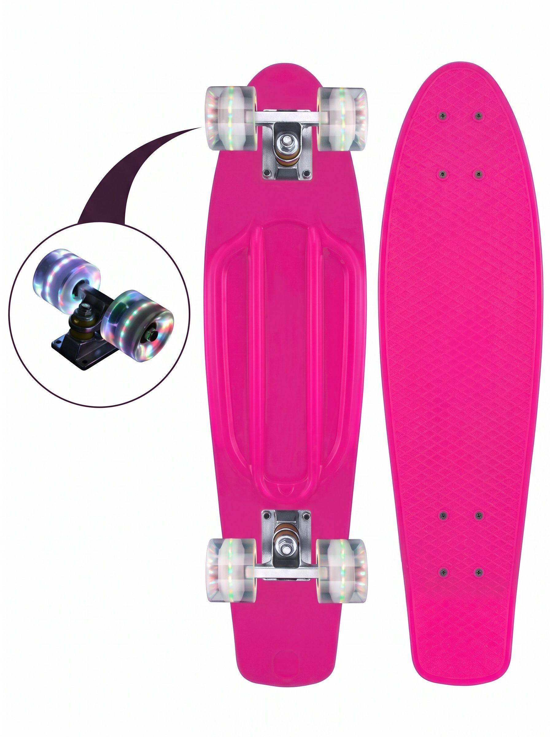 Skate Penny Patineta Rosado Ruedas Led Niños / Lhua Store Colores-2