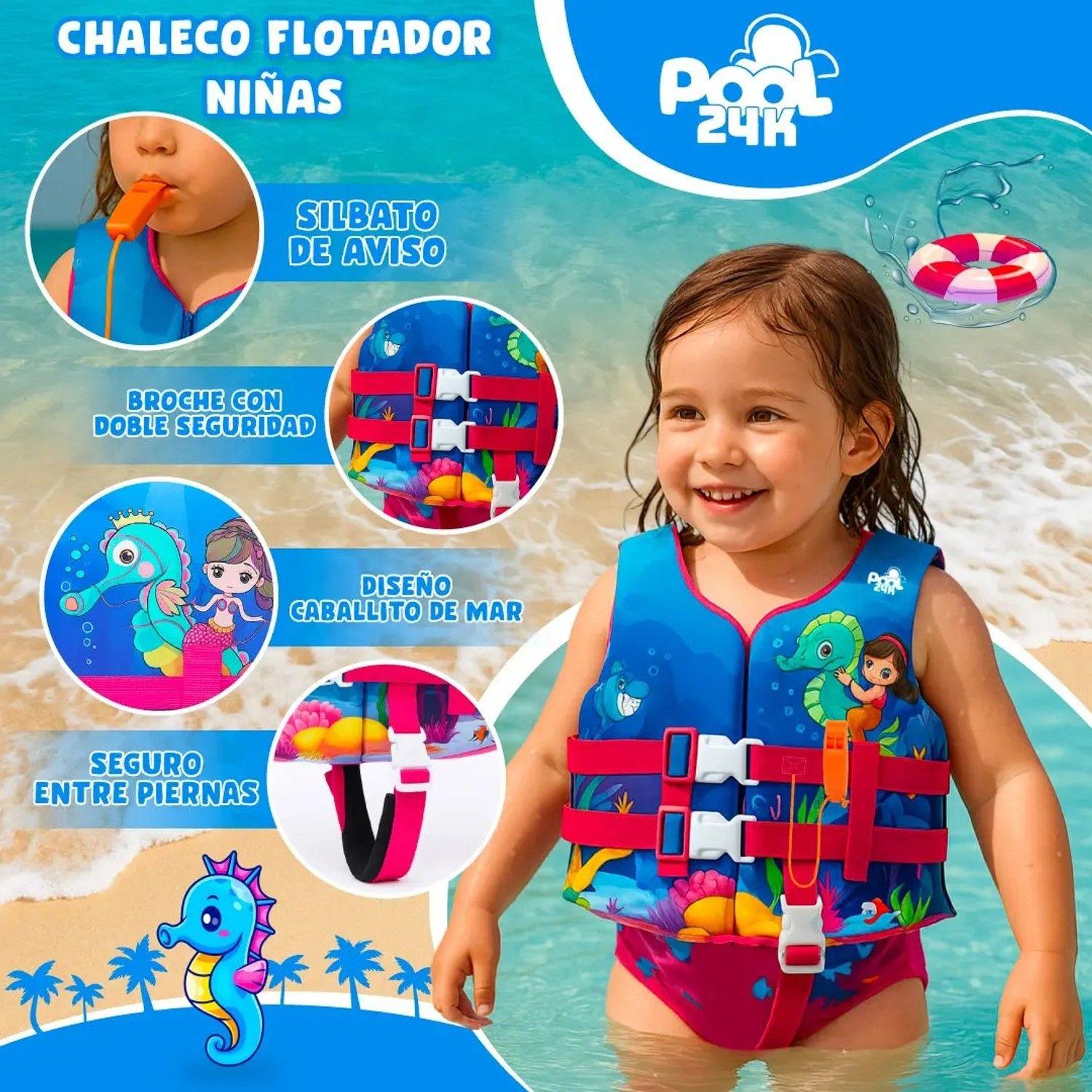 Chaleco Flotador Niñas Caballito De Mar Natación Piscina-2