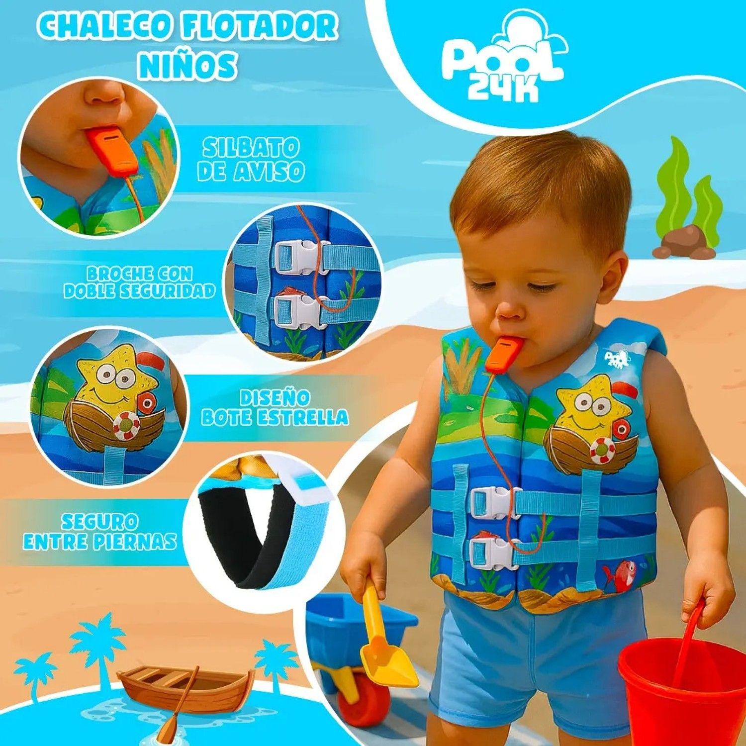Chaleco Flotador Niños Estrella Natación Seguridad Piscina-2