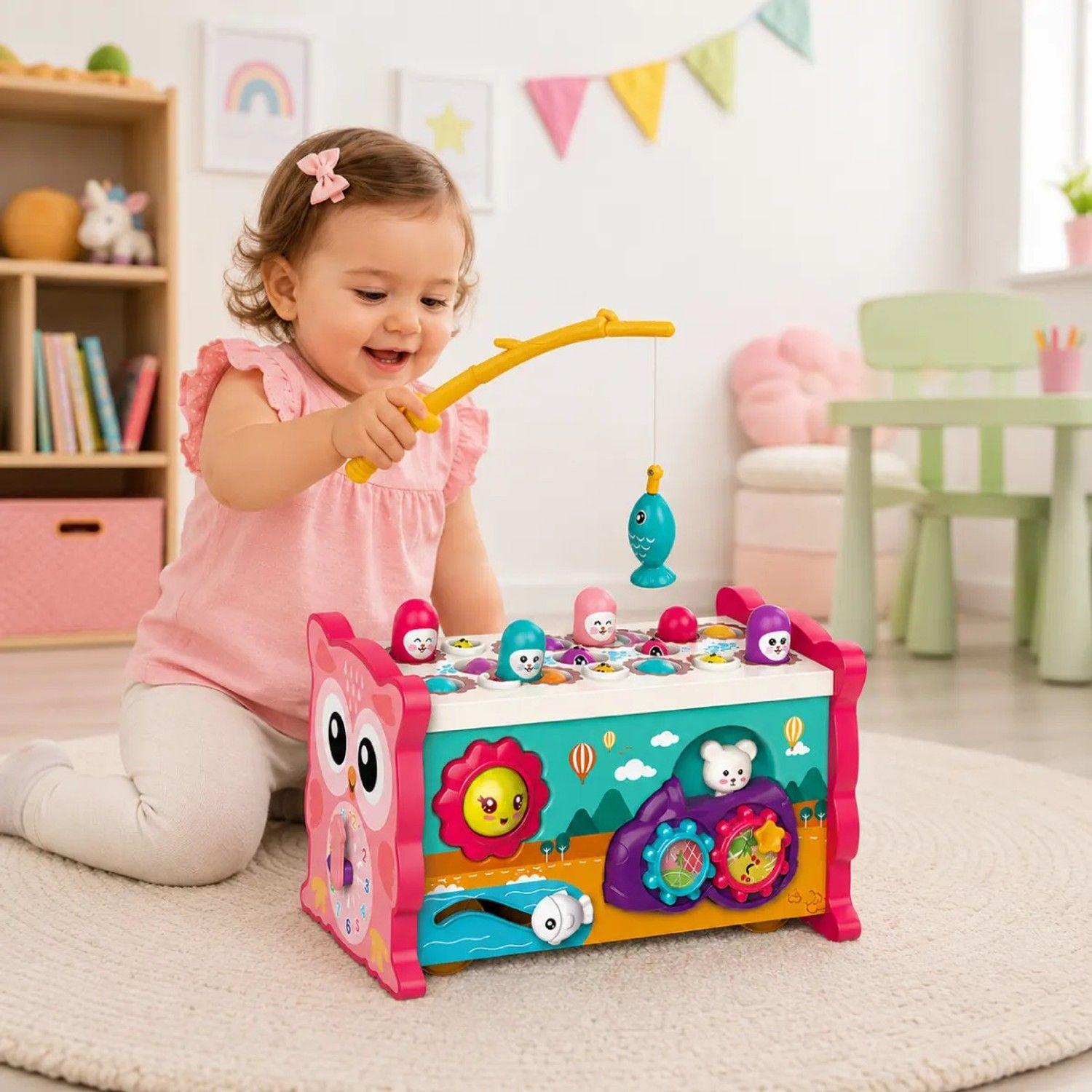 Juguete Didáctico 8en1 Montessori Educativo Bebe Niñas Rosa-2