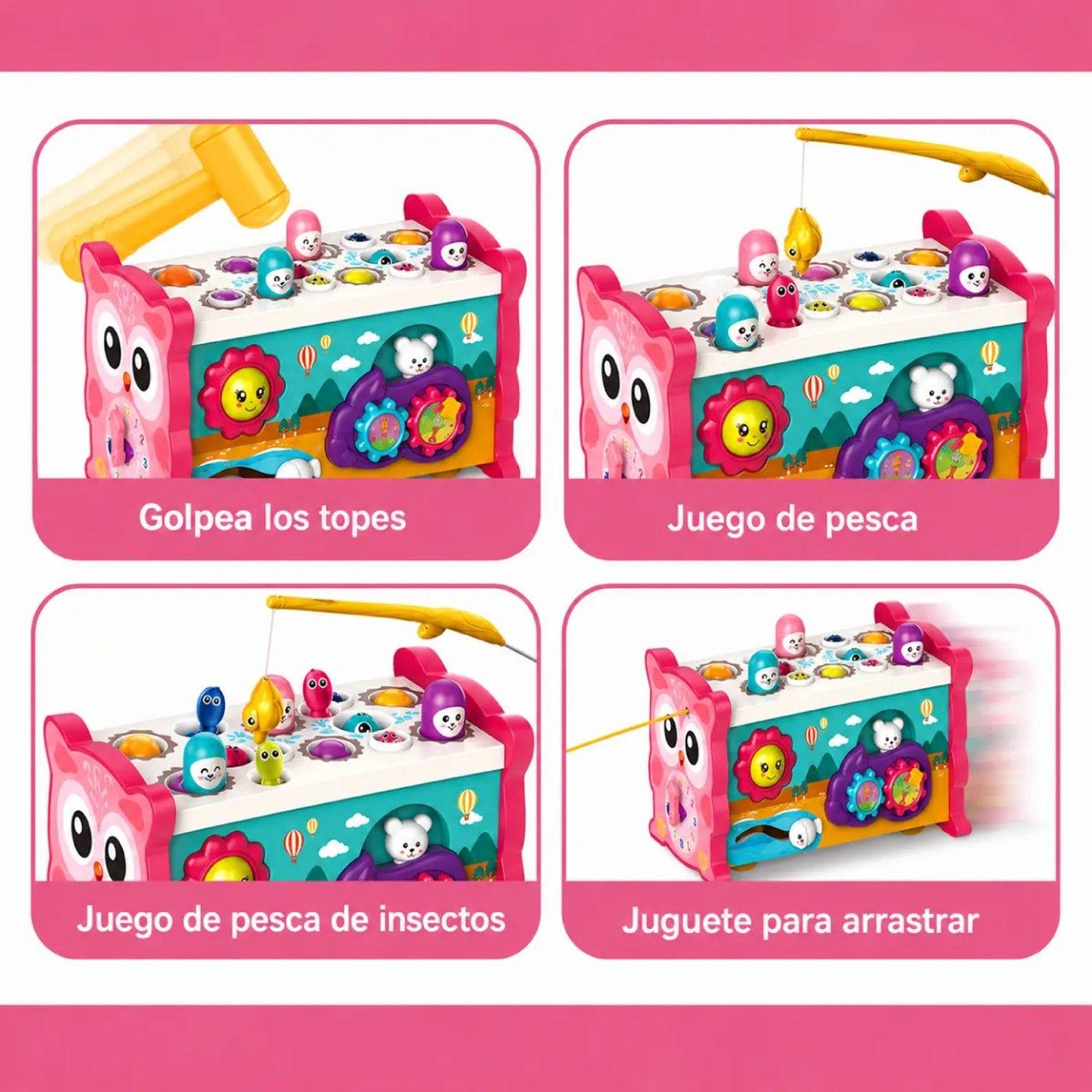 Juguete Didáctico 8en1 Montessori Educativo Bebe Niñas Rosa-5
