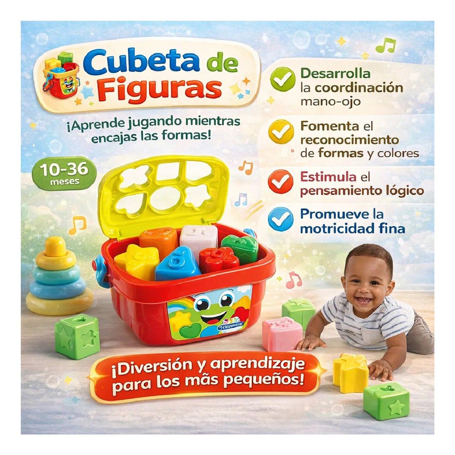 Juego Balde Bloques De Encaje Bebé Didáctico Baby Clementoni-2
