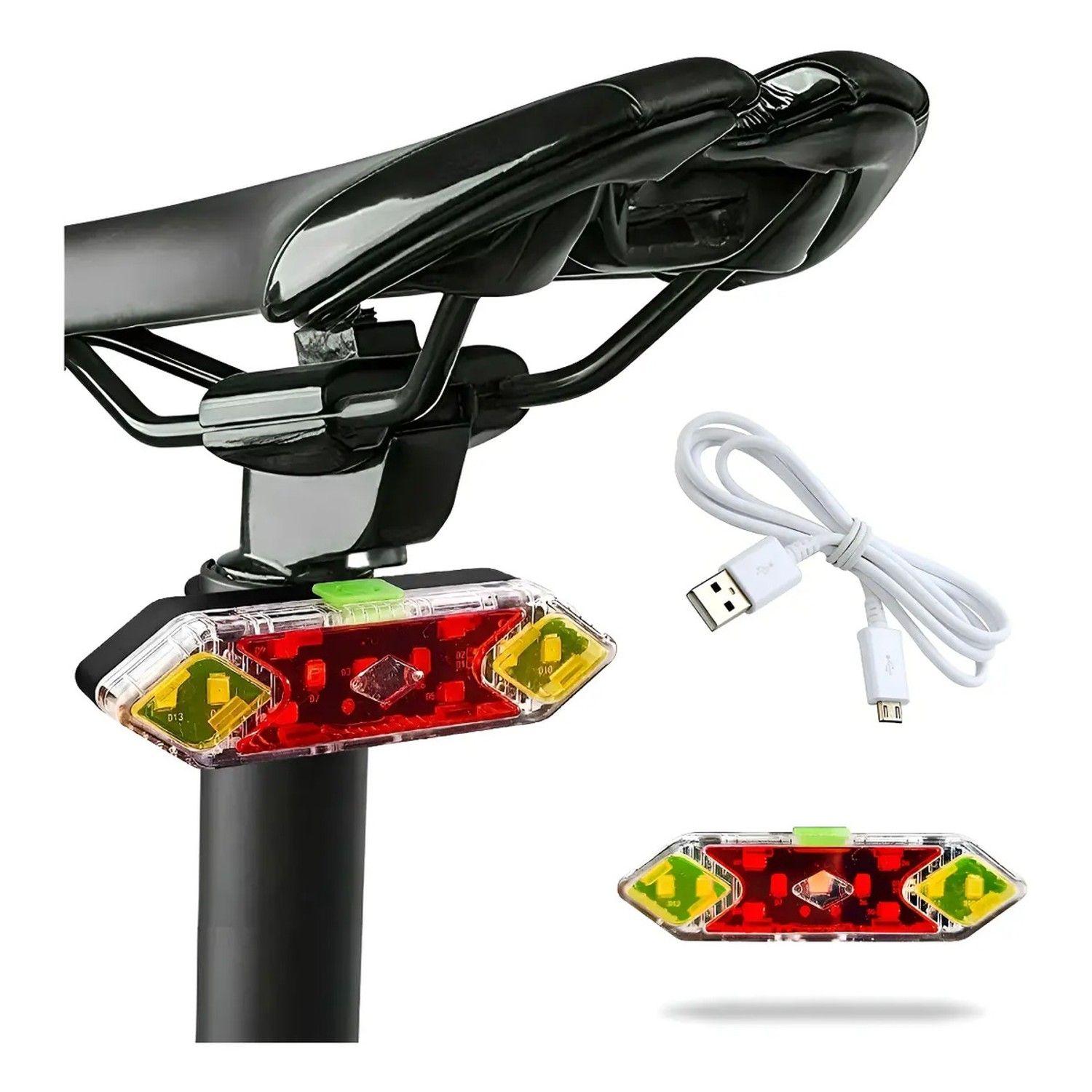 Luz Led Para Bicicleta Trasera Qx-w11 Recargable Usb Ipx6-0