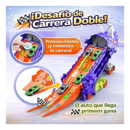 Camión Dinosaurio Transportador Lanzador Autos Juguete Niños-4