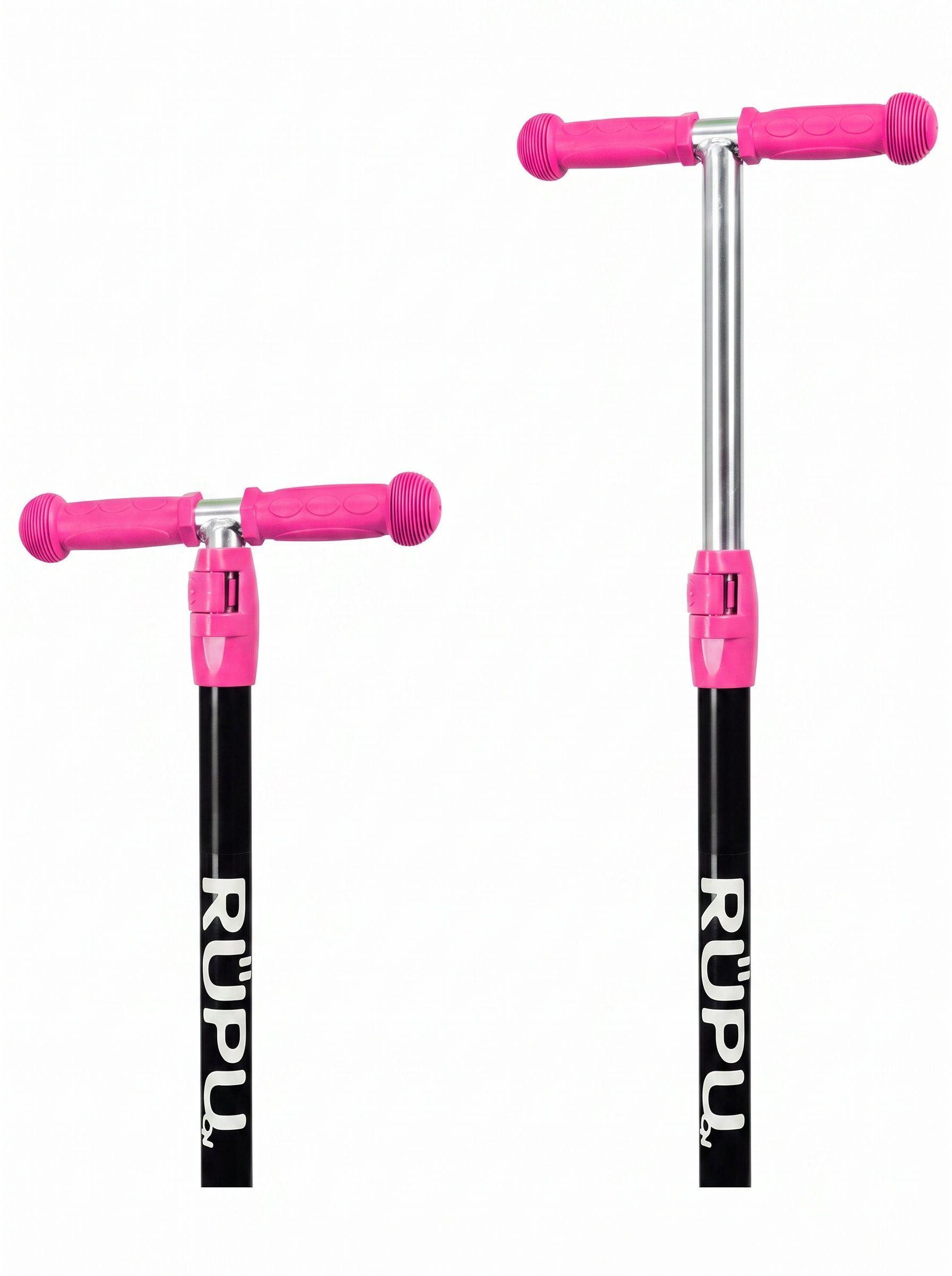 Scooter Monopatin Rupu Pink Cat Regulable Ruedas Led-3