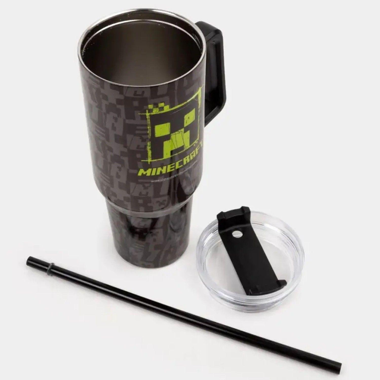 Vaso Termico Minecraft 1100ml Acero Inoxidable Negro-5