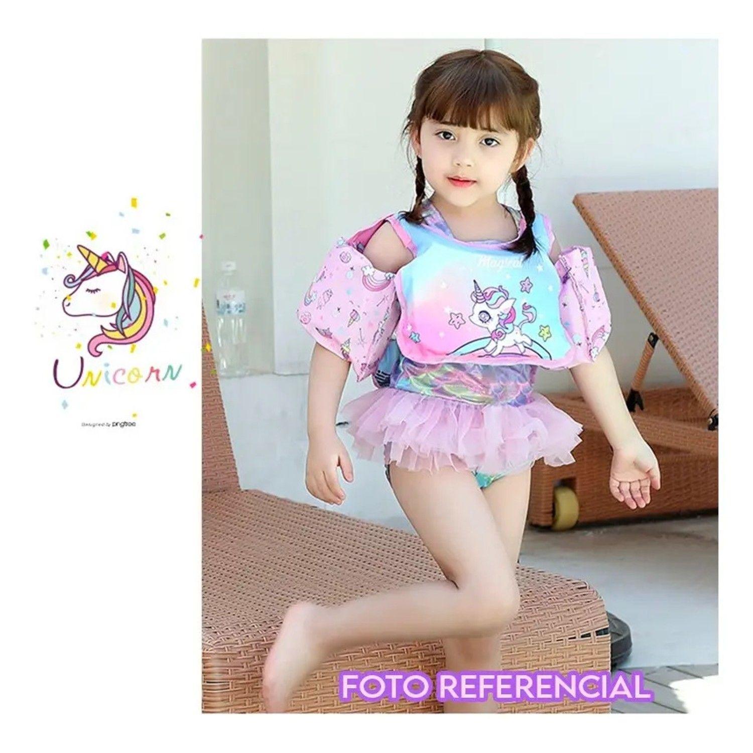 Chaleco Flotador Unicornio Niñas 4 A 8 Años Piscina Playa-2