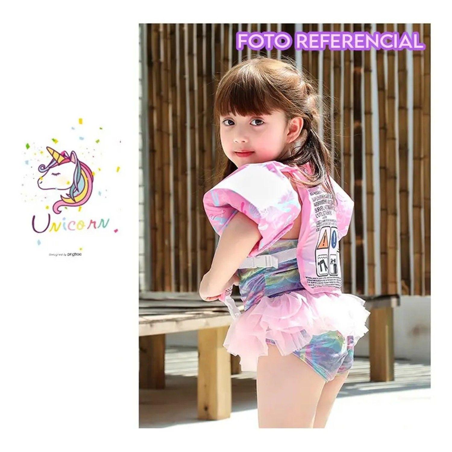 Chaleco Flotador Unicornio Niñas 4 A 8 Años Piscina Playa-3