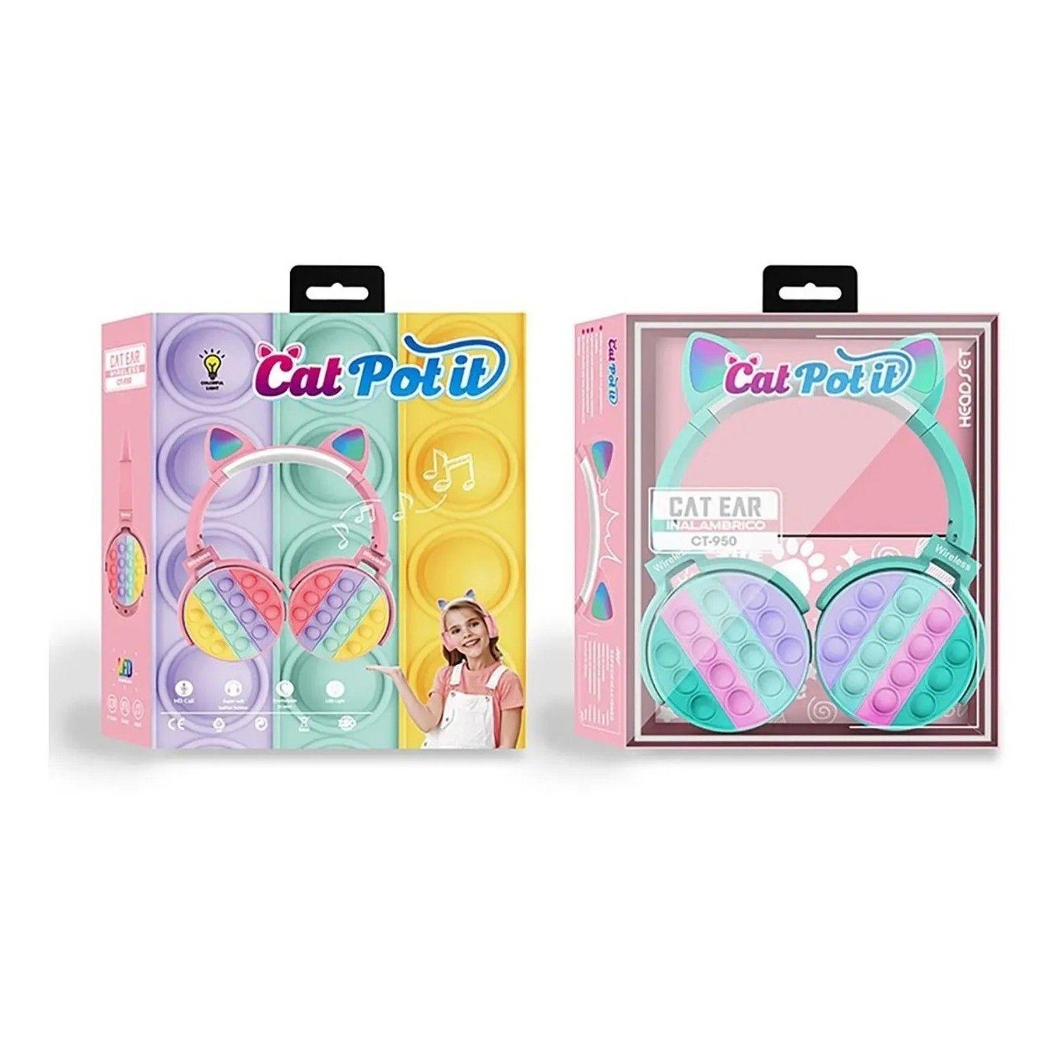 Audífonos Bluetooth Inalambrico Orejas Gato Pop It Niñas-6
