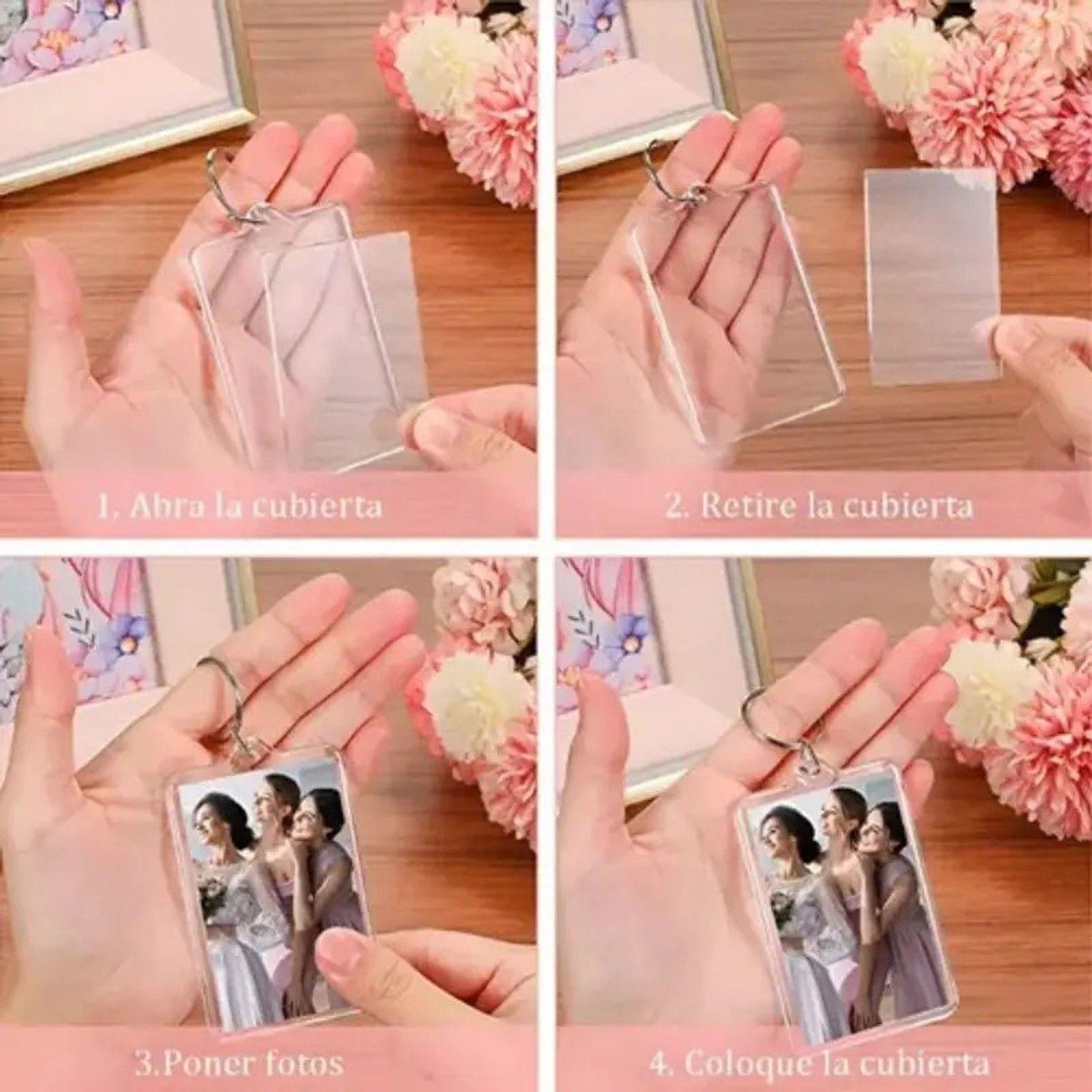 Pack 100 Llaveros Acrílico Rectangular Personalizable Promo-2