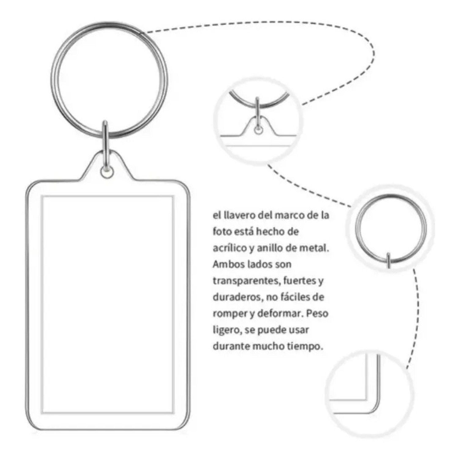 Pack 100 Llaveros Acrílico Rectangular Personalizable Promo-4