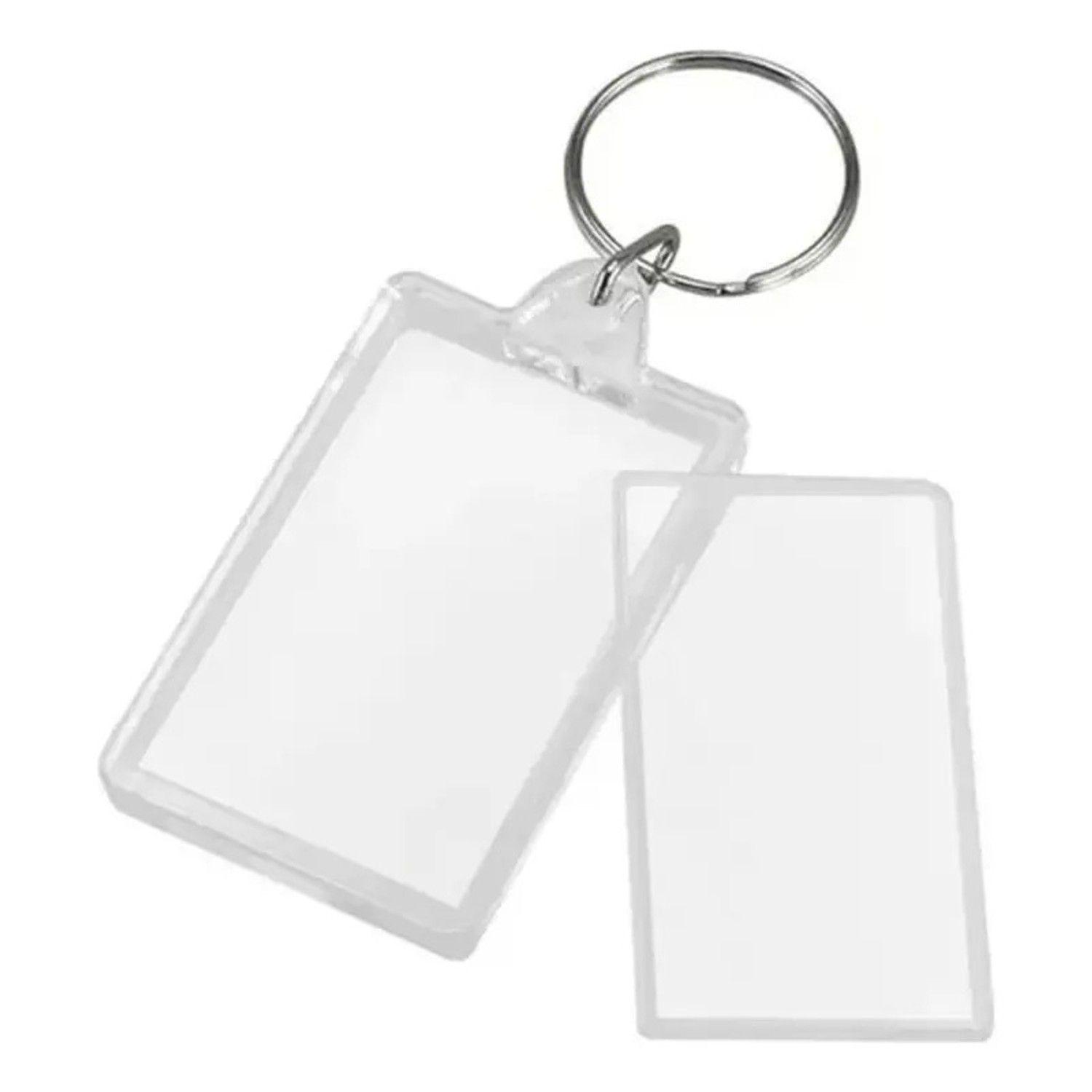 Pack 100 Llaveros Acrílico Rectangular Personalizable Promo-5