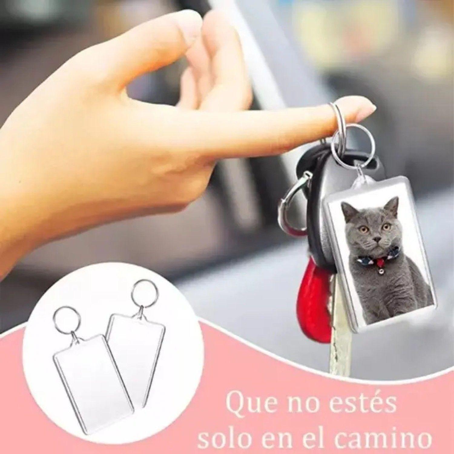 Pack 100 Llaveros Acrílico Rectangular Personalizable Promo-6