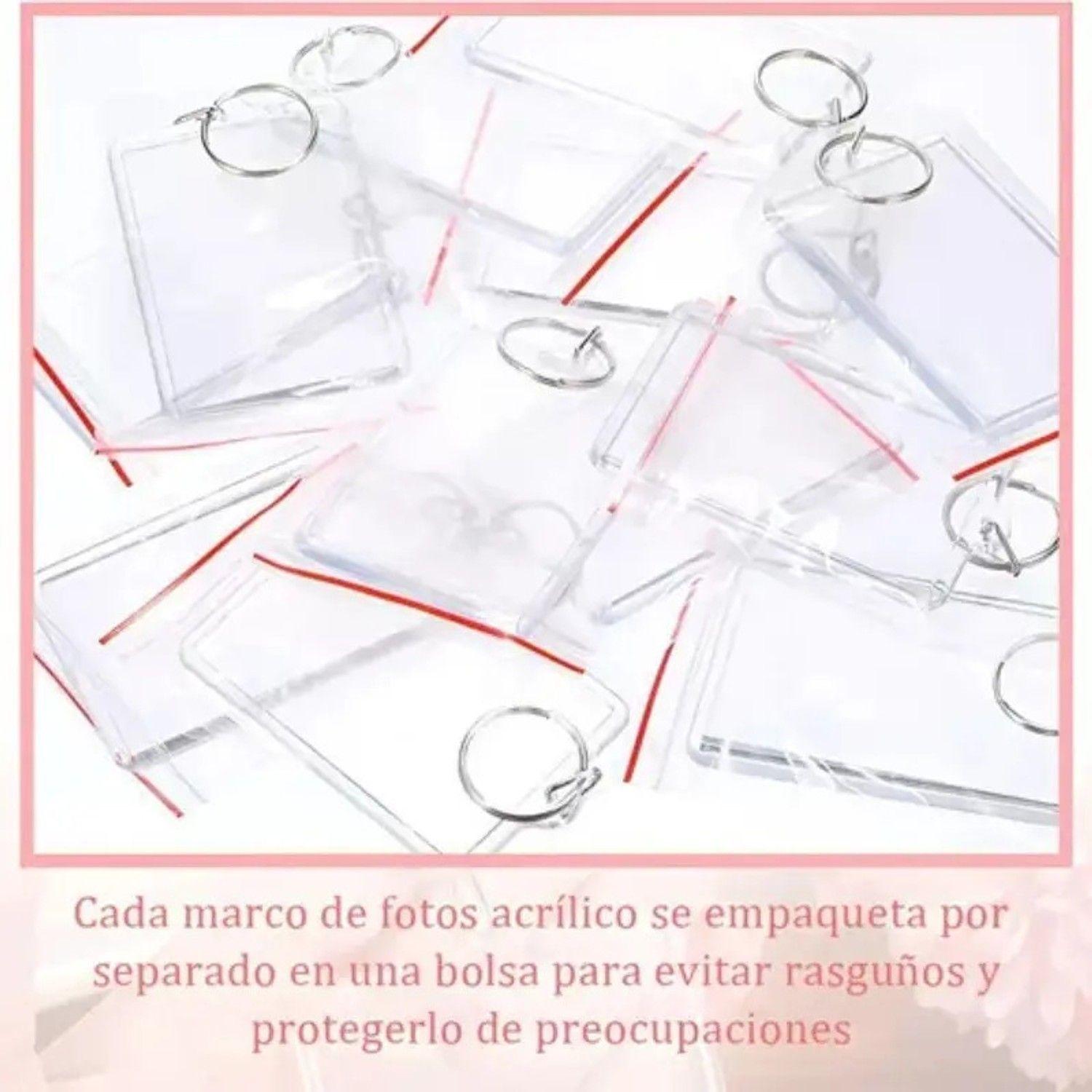Pack 100 Llaveros Acrílico Rectangular Personalizable Promo-7