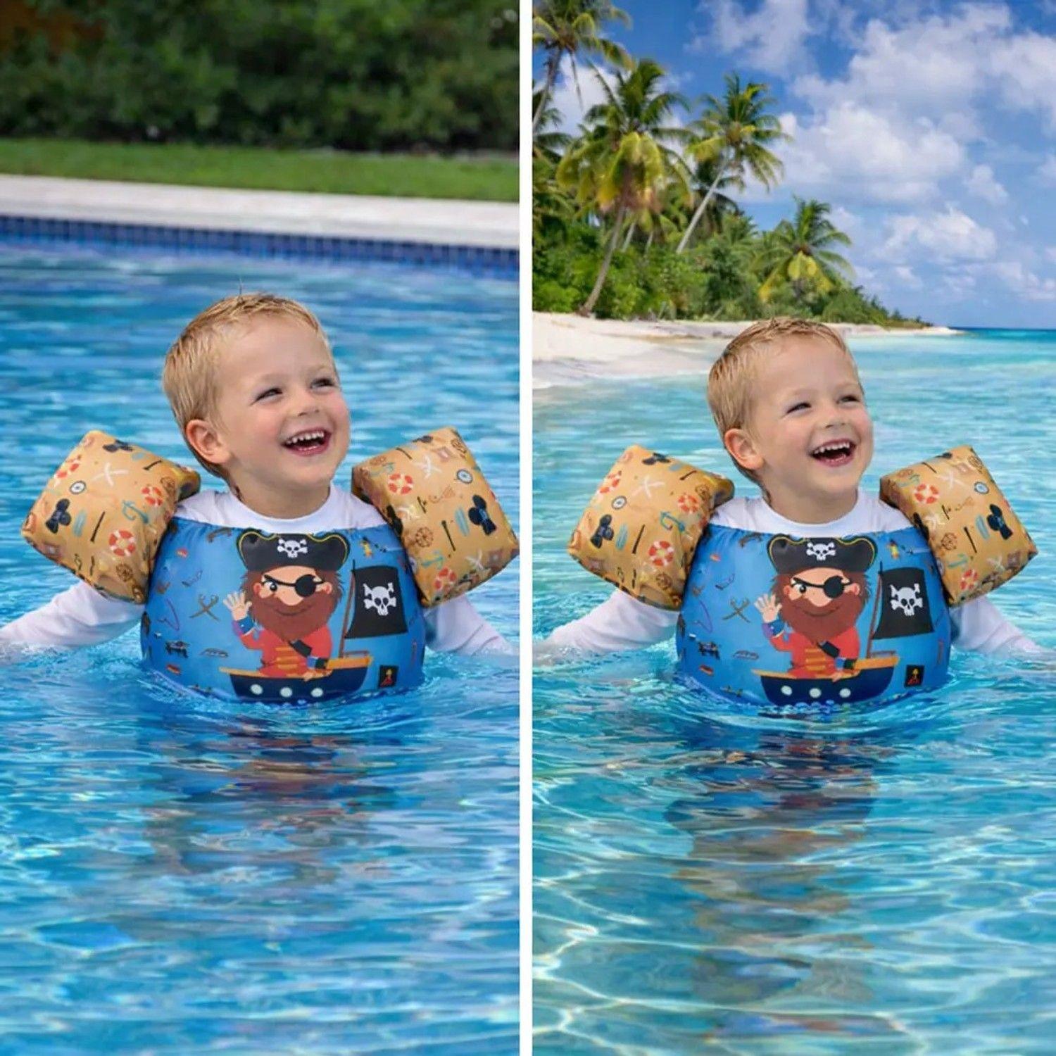 Chaleco Flotador Alitas Pirata 2 A 6 Años Infantil Piscina-3