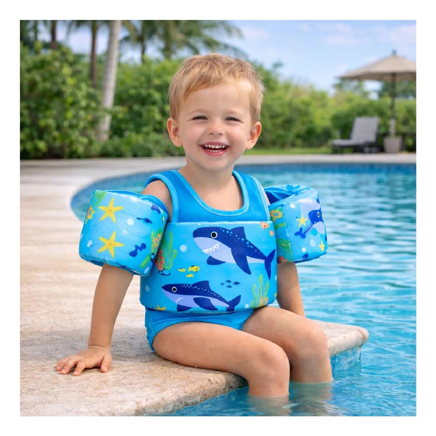 Chaleco Flotador Alitas Tiburon 2 A 6 Años Niños Piscina-3