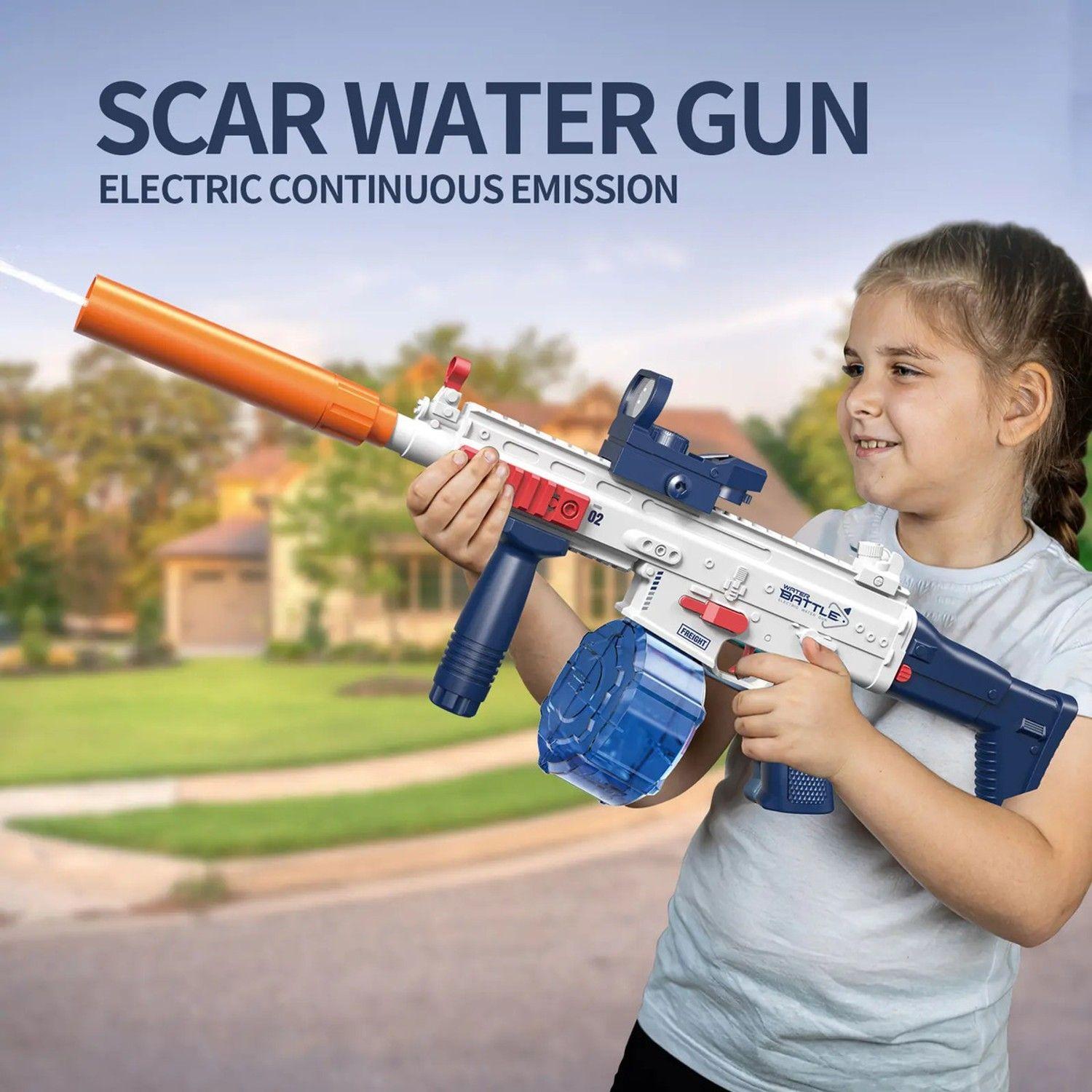 Pistola Agua Eléctrica Uzi Juguete Recargable Niños Verano-1