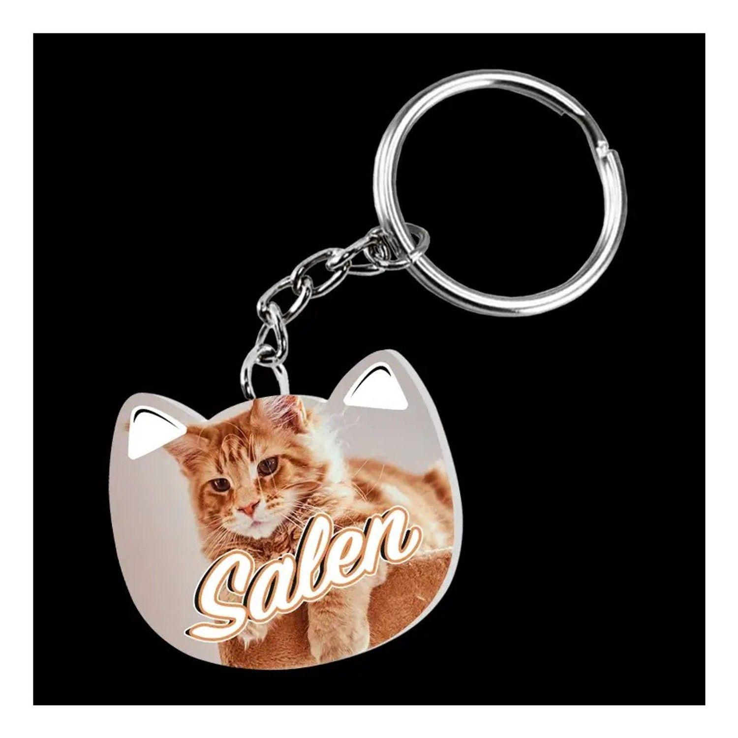 Pack 50 Llaveros Acrilicos Gato Sublimación Con Argolla-3
