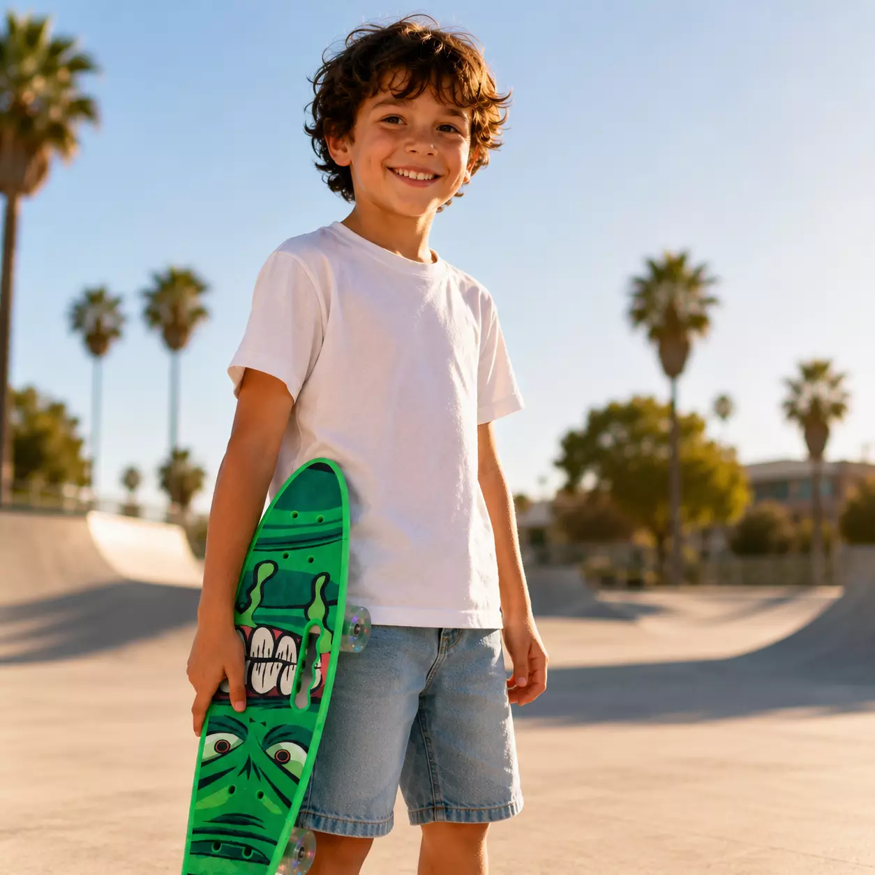 Skate Penny Cruiser Patineta Green Monster Ruedas Led Niños-2