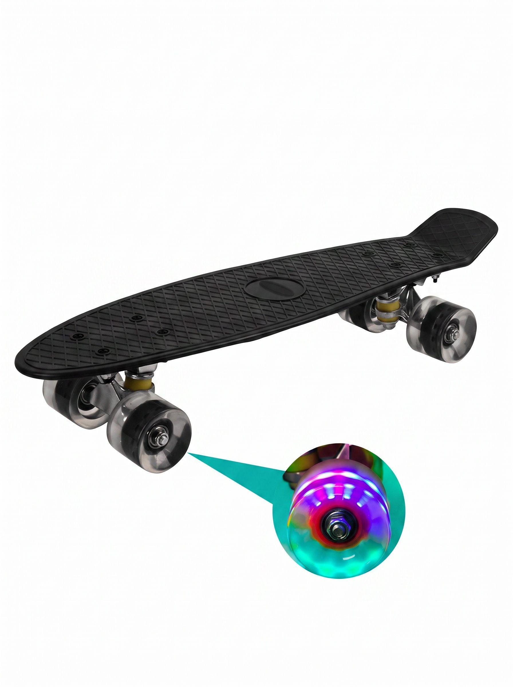 Skate Penny Patineta Negro Ruedas Led Niños / Lhua Store-2