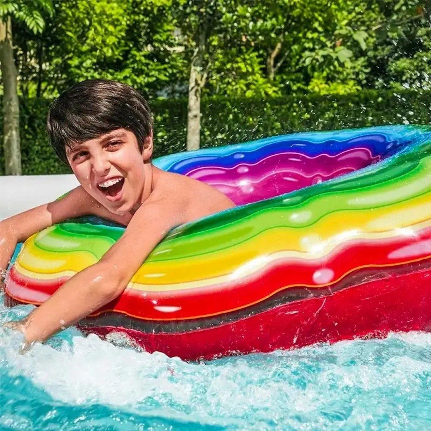Flotador Inflable Aro Arcoiris 115cm Bestway 36163-2