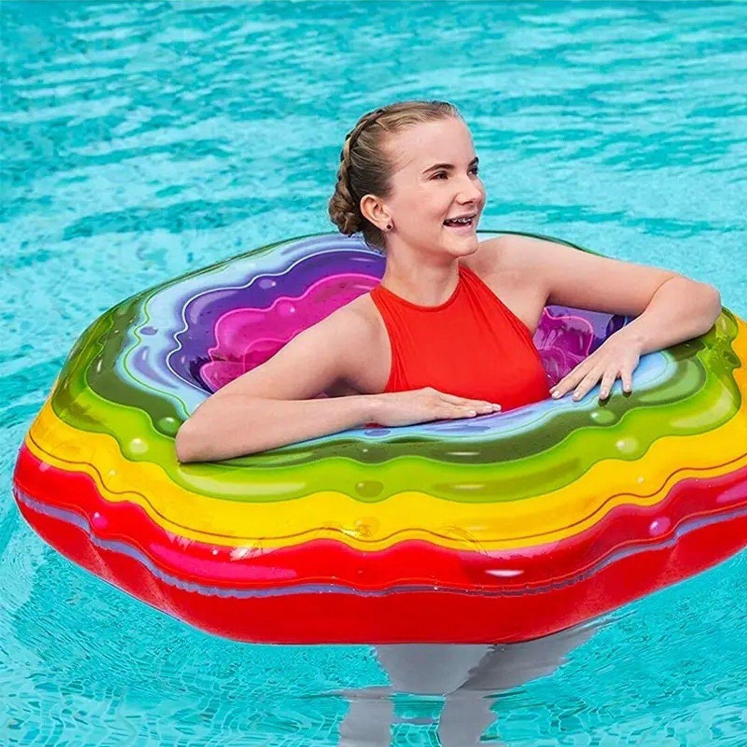 Flotador Inflable Aro Arcoiris 115cm Bestway 36163-4
