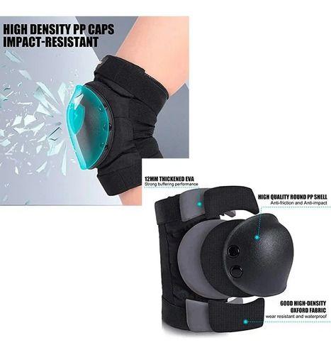 Set De Protección Adultos Rodillera Codera Muñequera Negro-5