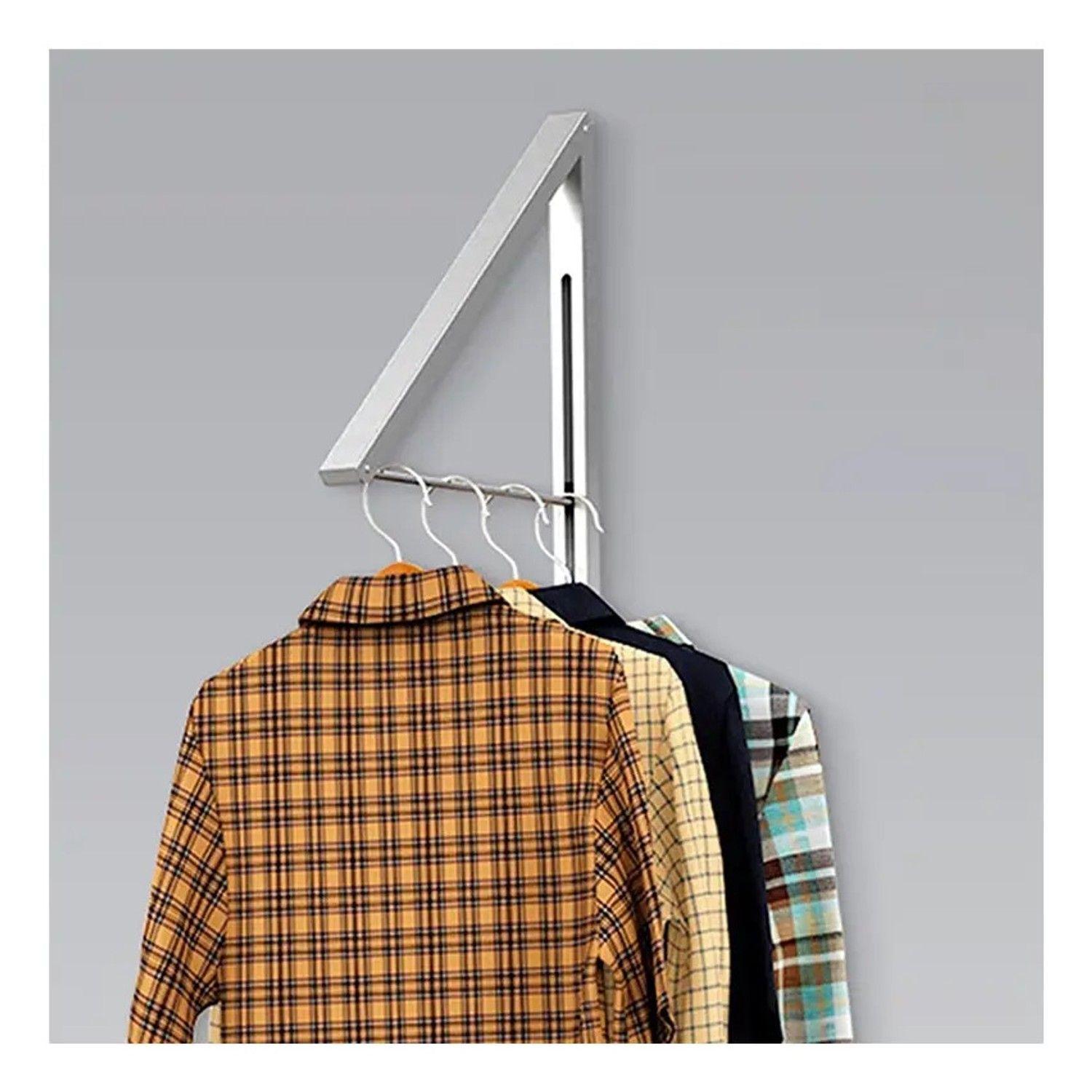 Tendedero De Ropa Plegable Pared Colgador Ajustable Aluminio-1