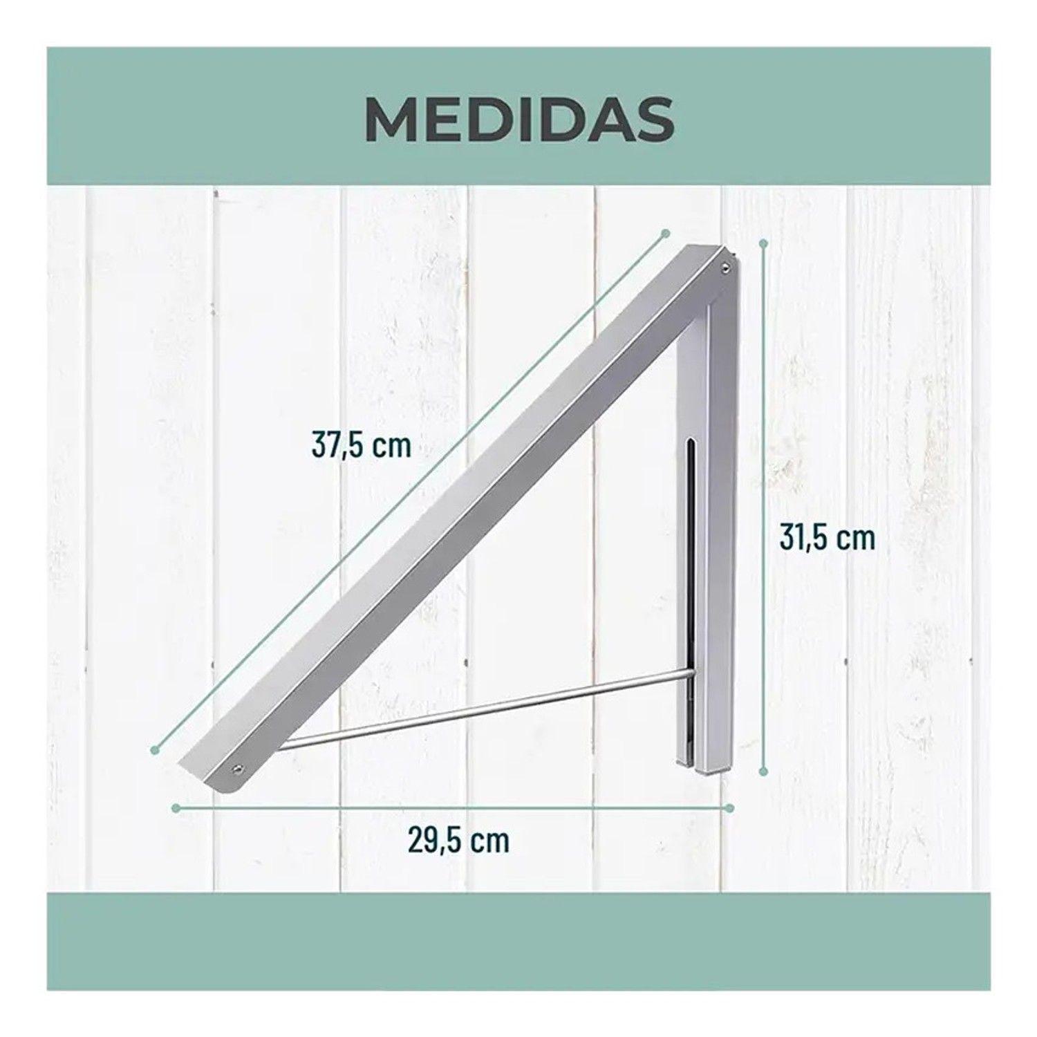 Tendedero De Ropa Plegable Pared Colgador Ajustable Aluminio-4