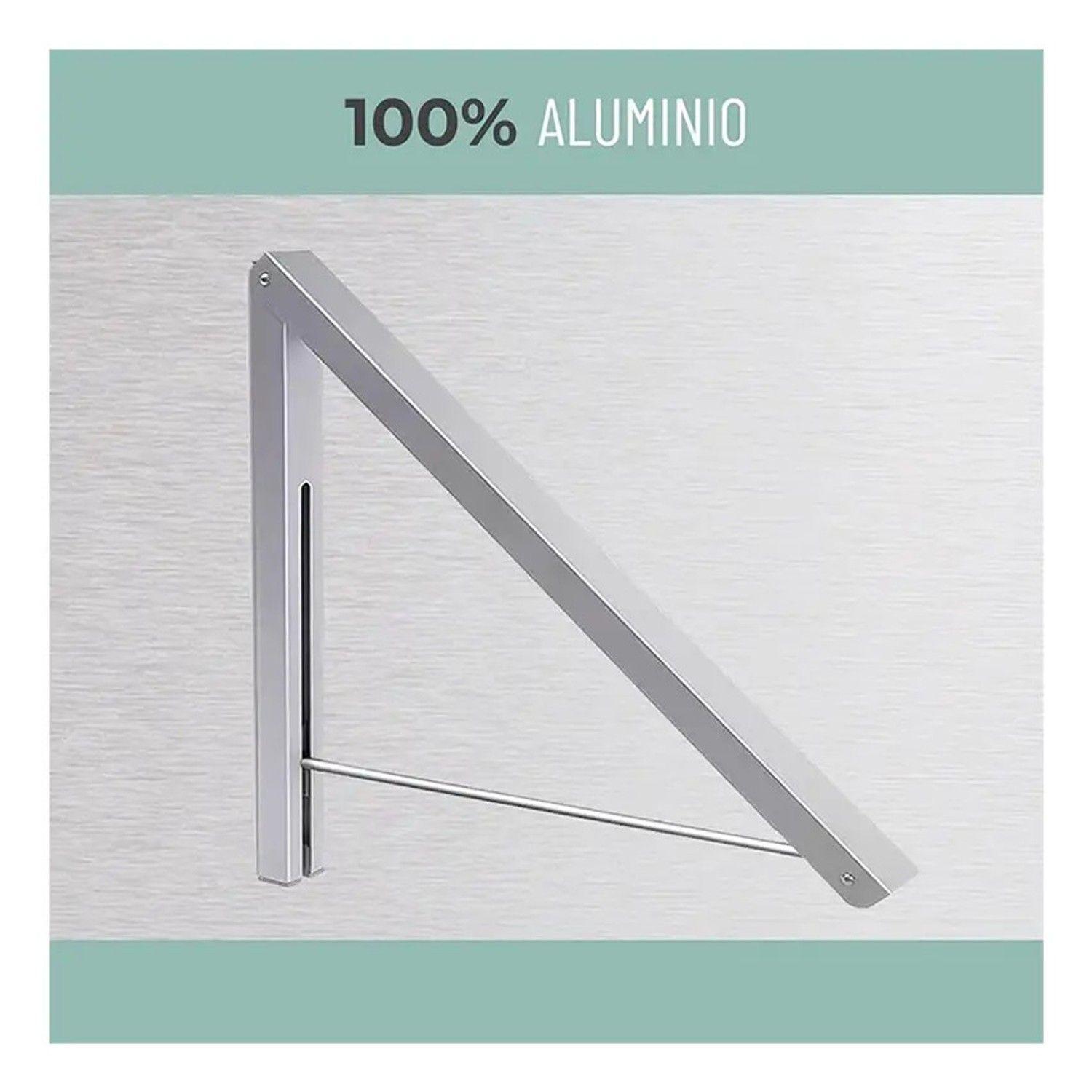 Tendedero De Ropa Plegable Pared Colgador Ajustable Aluminio-5
