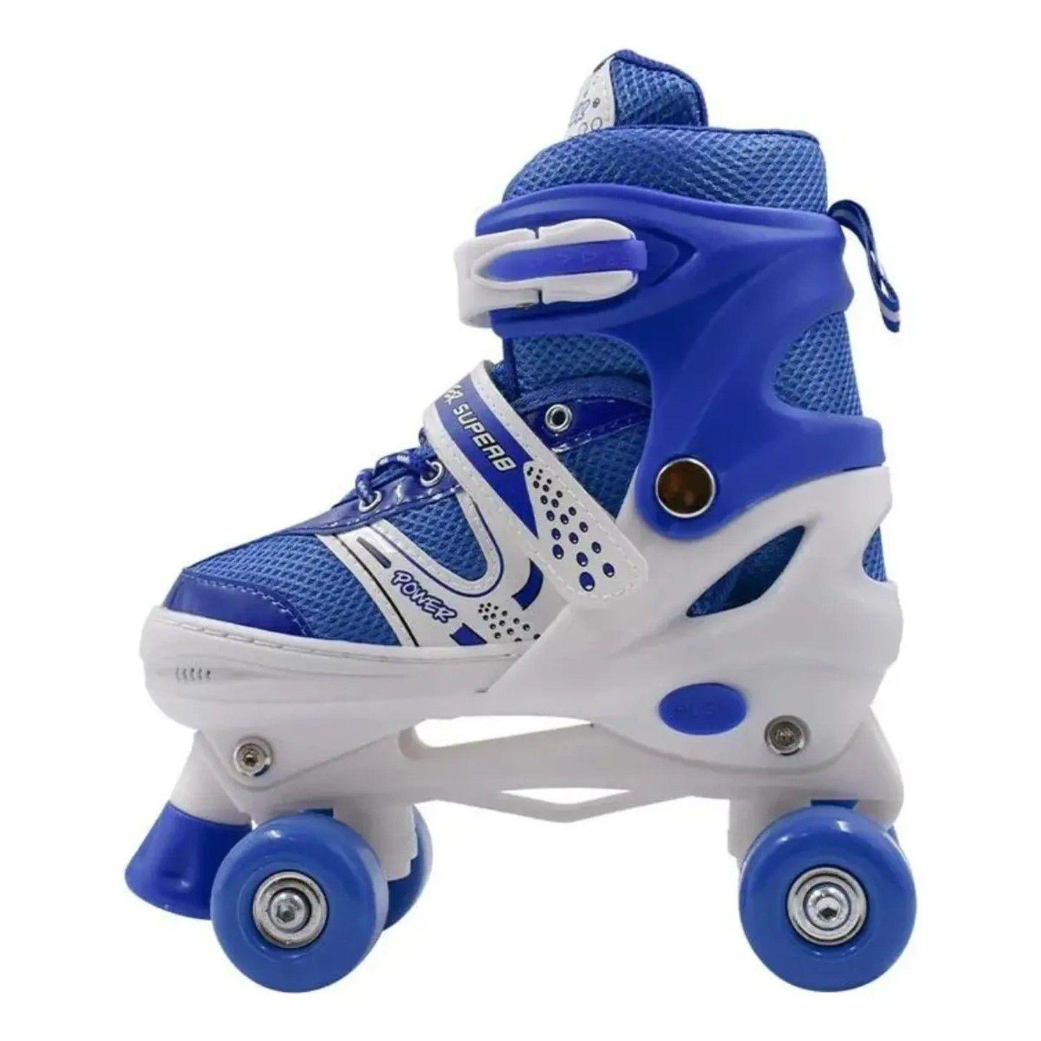 Patines 4 Ruedas Ajustable Artísticos Azul Para Niños-4