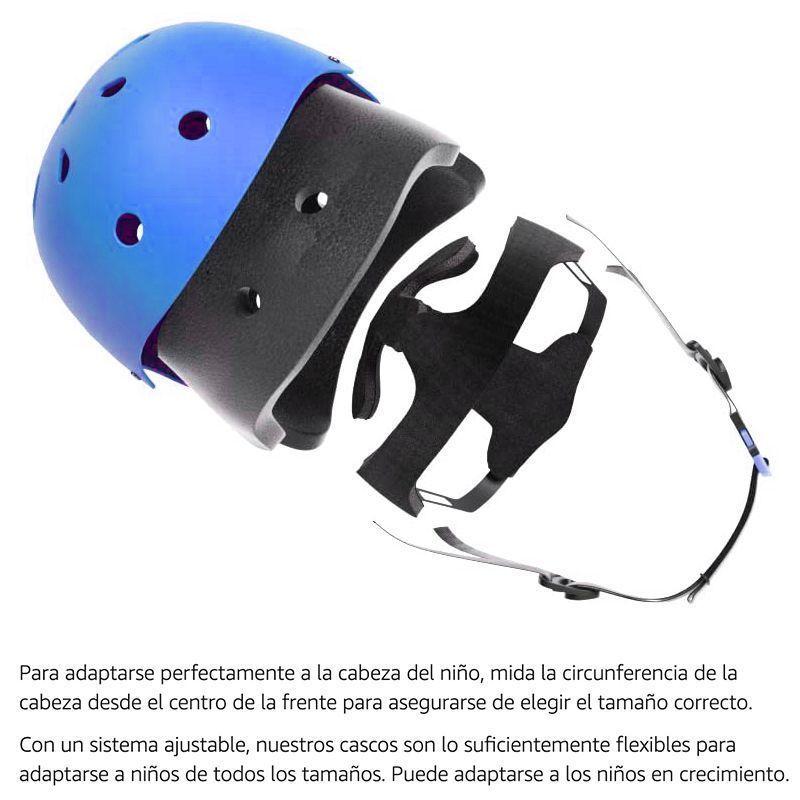 Set De Protección Azul Casco Rodillera Codera Muñequera-2