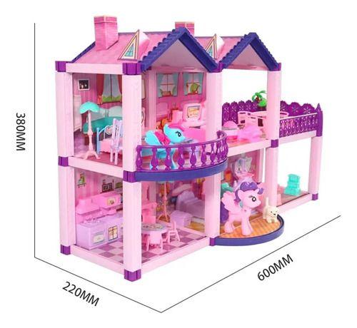 Casa De Muñecas Infantil Niñas 60x22x38cm Pony Juguete -3