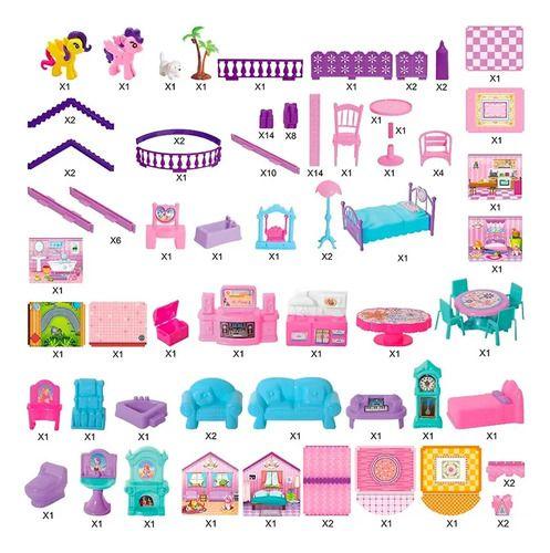 Casa De Muñecas Infantil Niñas 60x22x38cm Pony Juguete -9