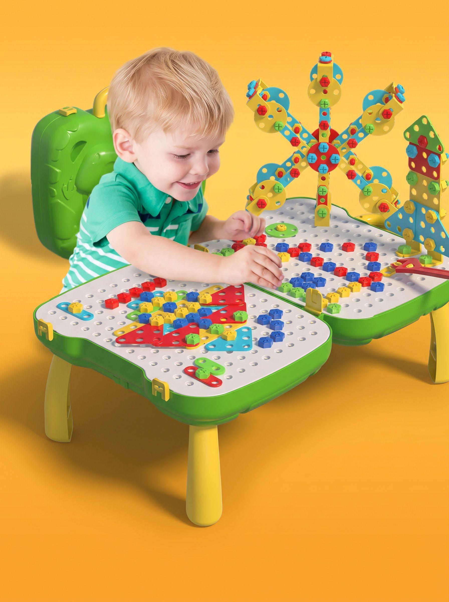 Kit Construcción Juguete Niños 450 Pzs Maletín Taladro Dino-3