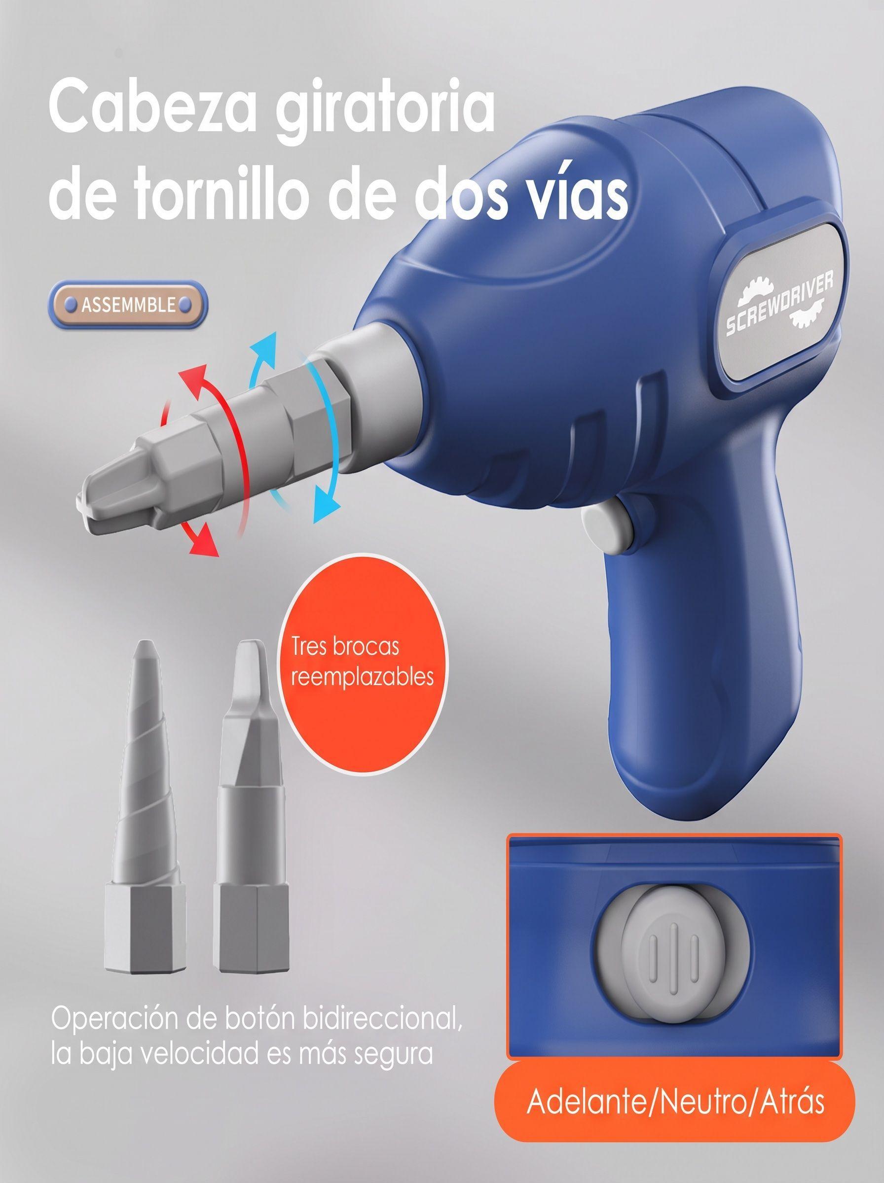 Kit Construcción Juguete Niños 450 Pzs Maletín Taladro Dino-4
