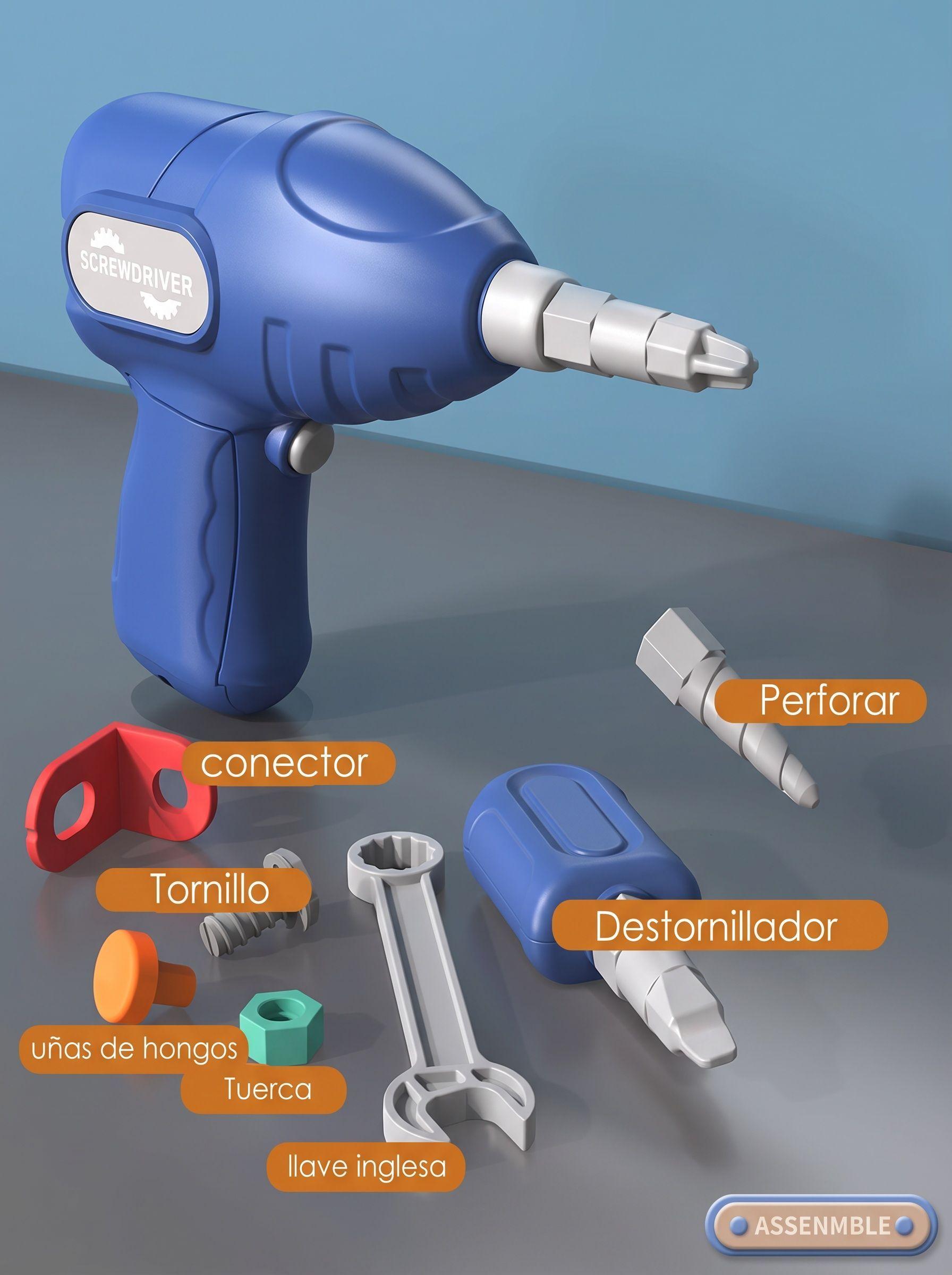 Kit Construcción Juguete Niños 450 Pzs Maletín Taladro Dino-5