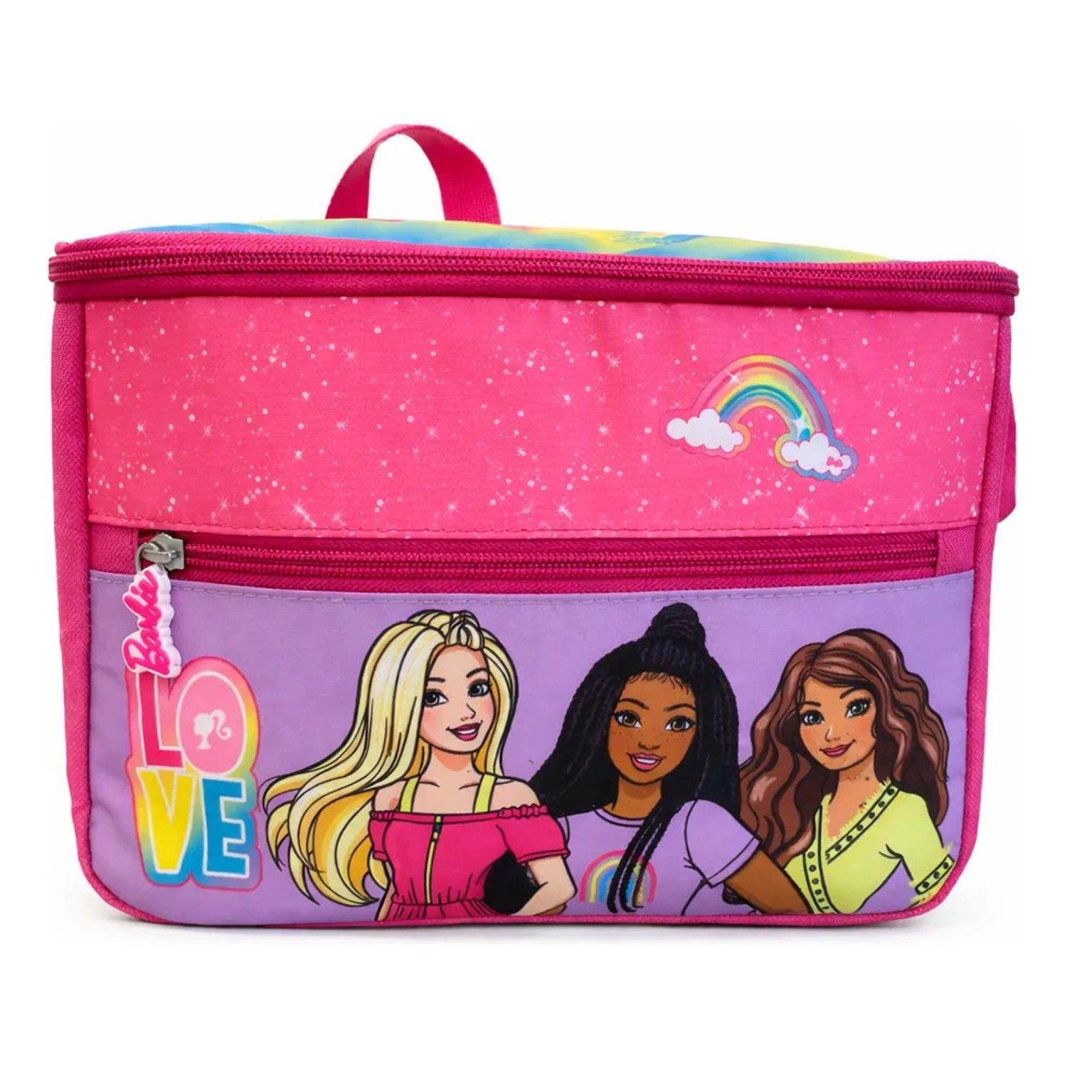 Lonchera Barbie Térmica Rosado Escolar Niña Original-2